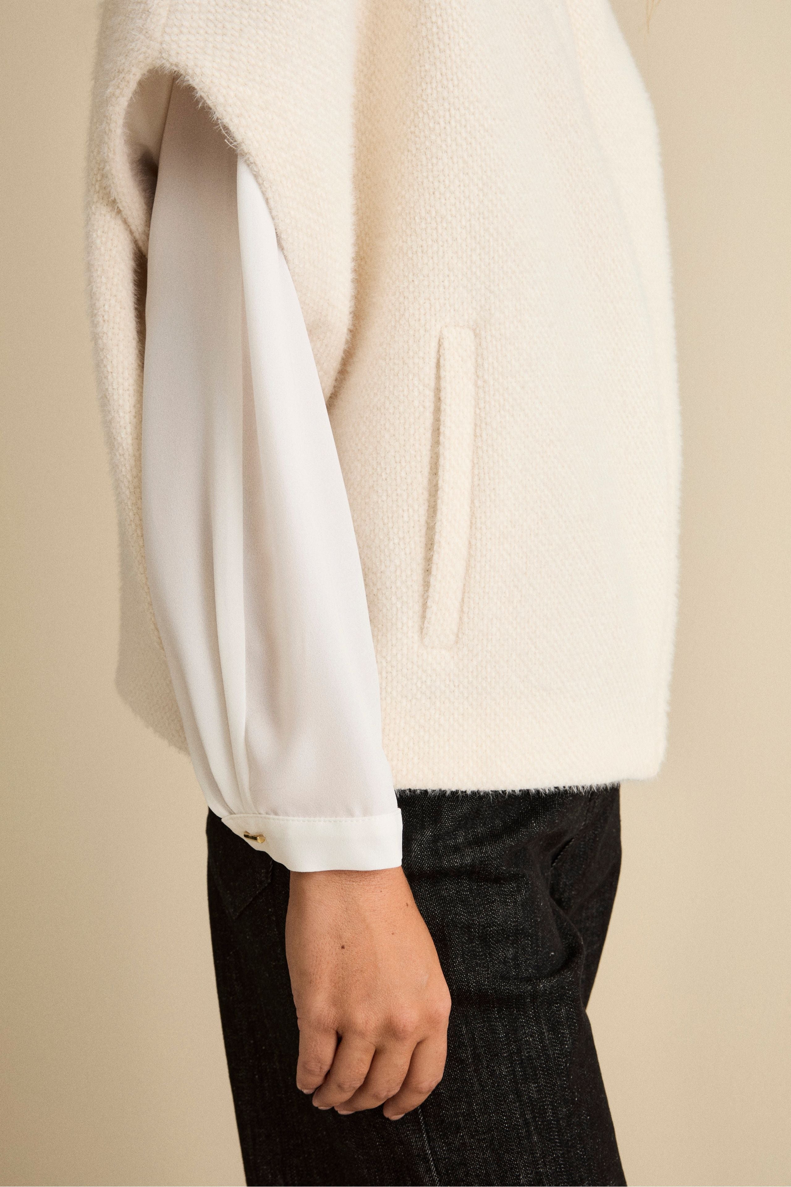 Lined Cape with Zip - CREAM
