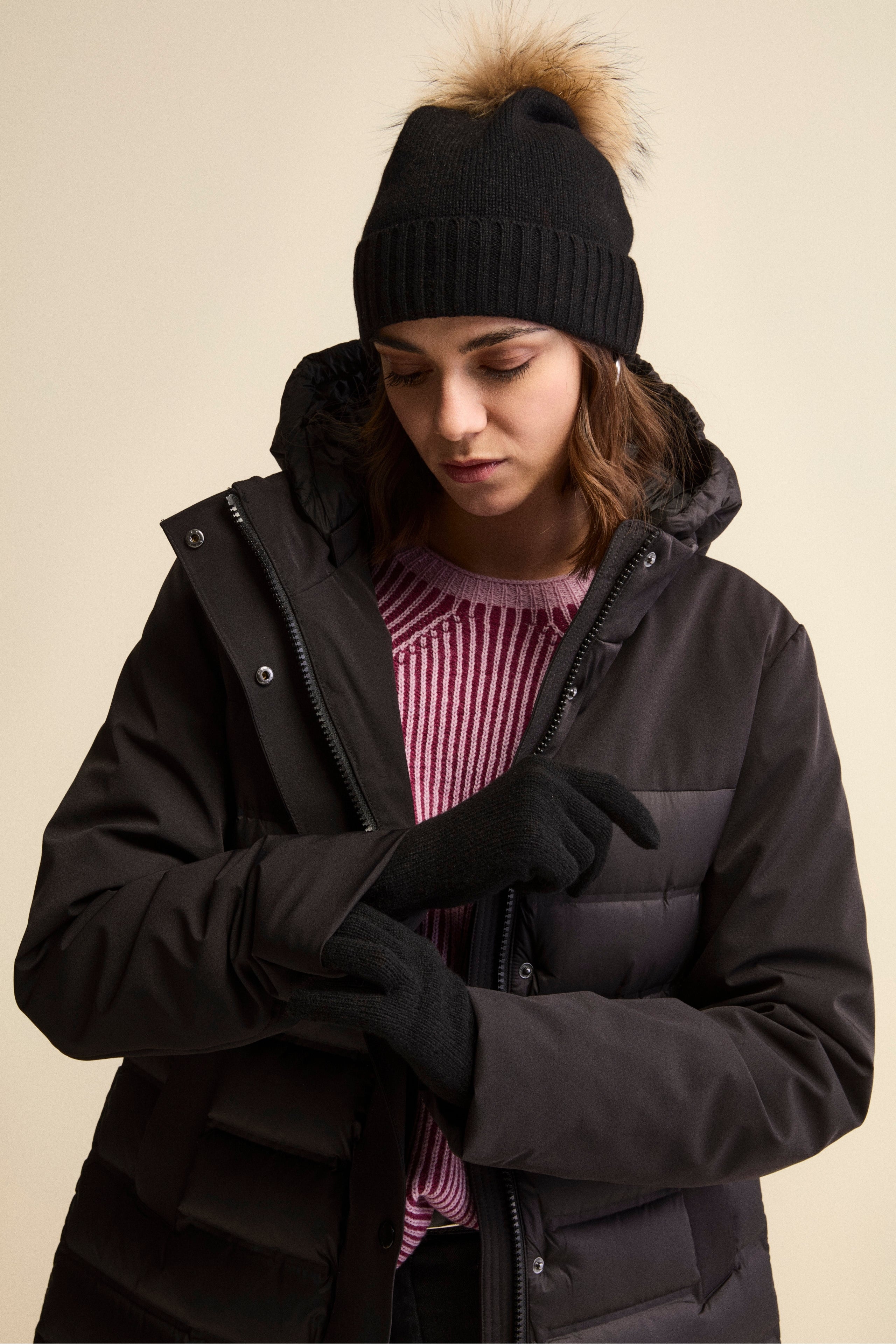 Cashmere gloves - BLACK