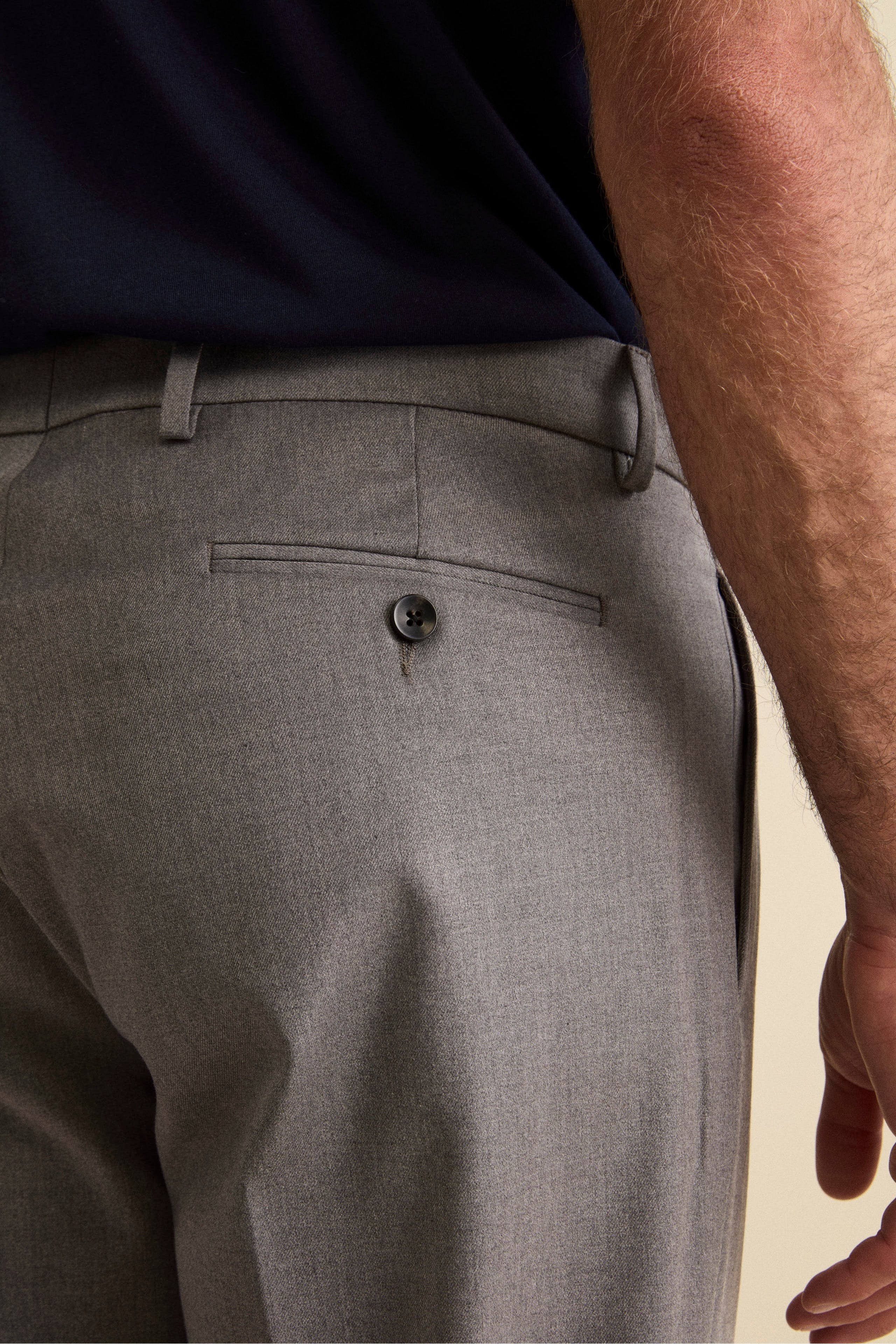 Pleated Wide-Leg Trousers in Wool Blend - Grey melange