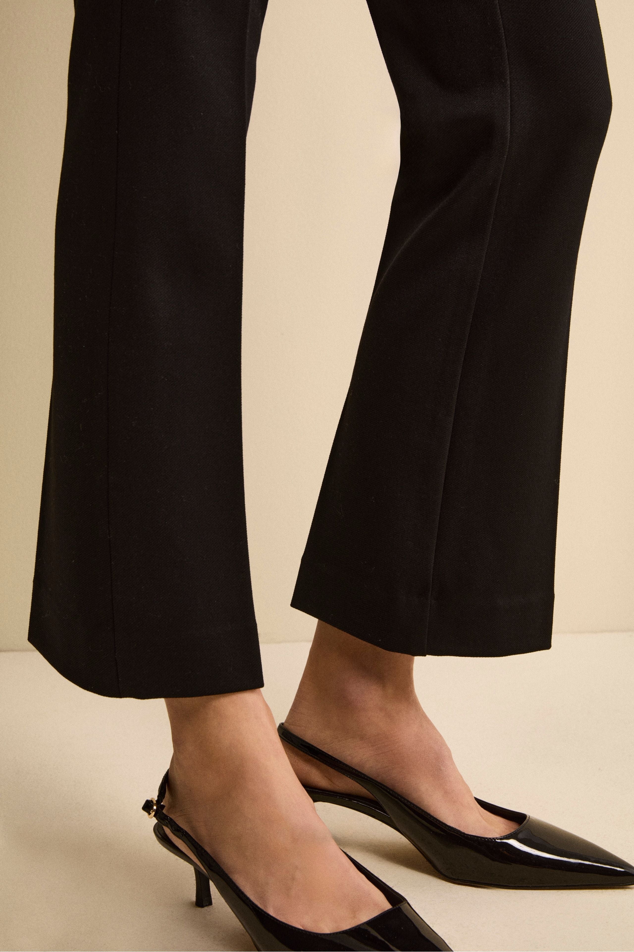 Mid Flare Hose aus Trikotina - SCHWARZ