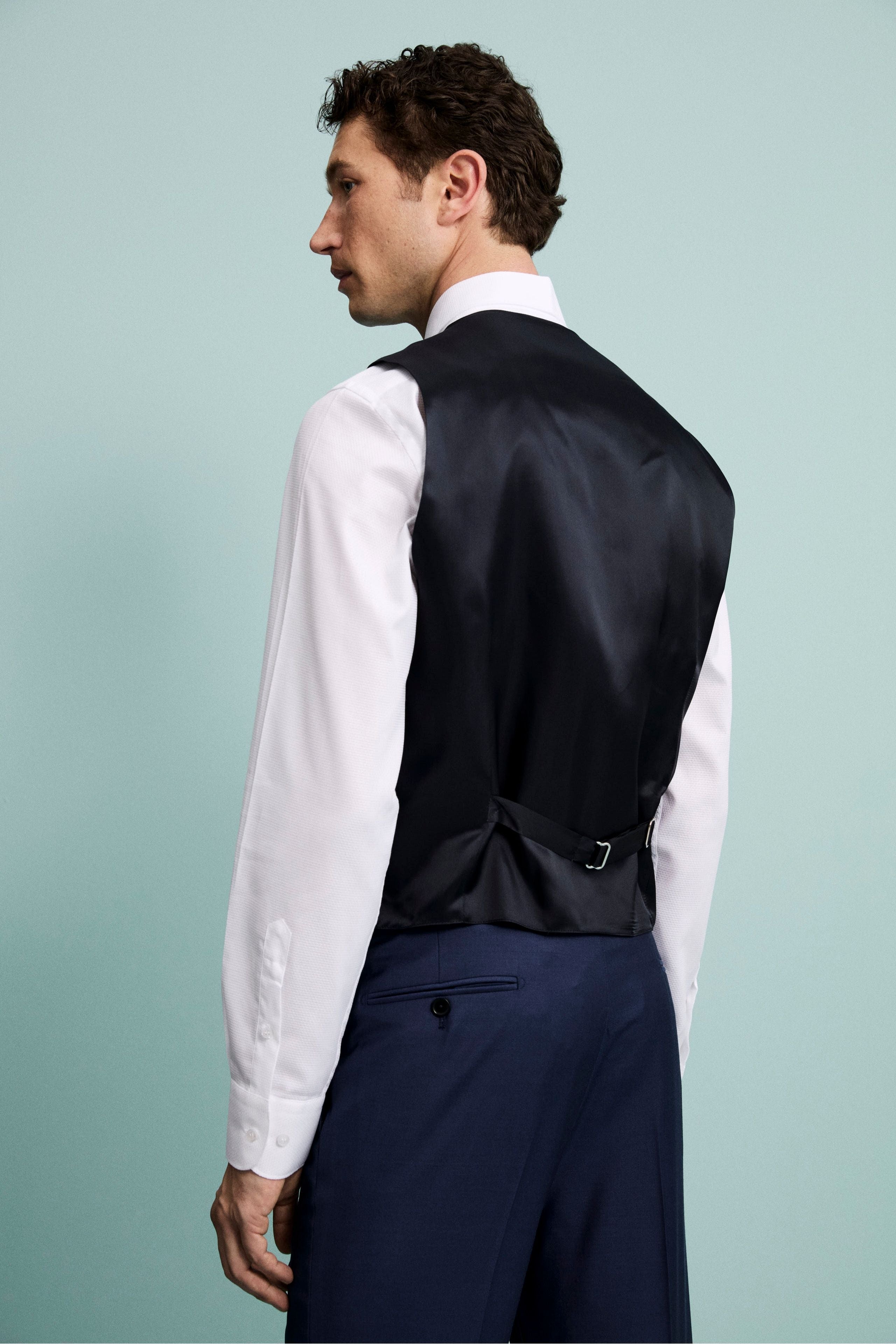 Gilet Elegante in Lana Vergine - BLU