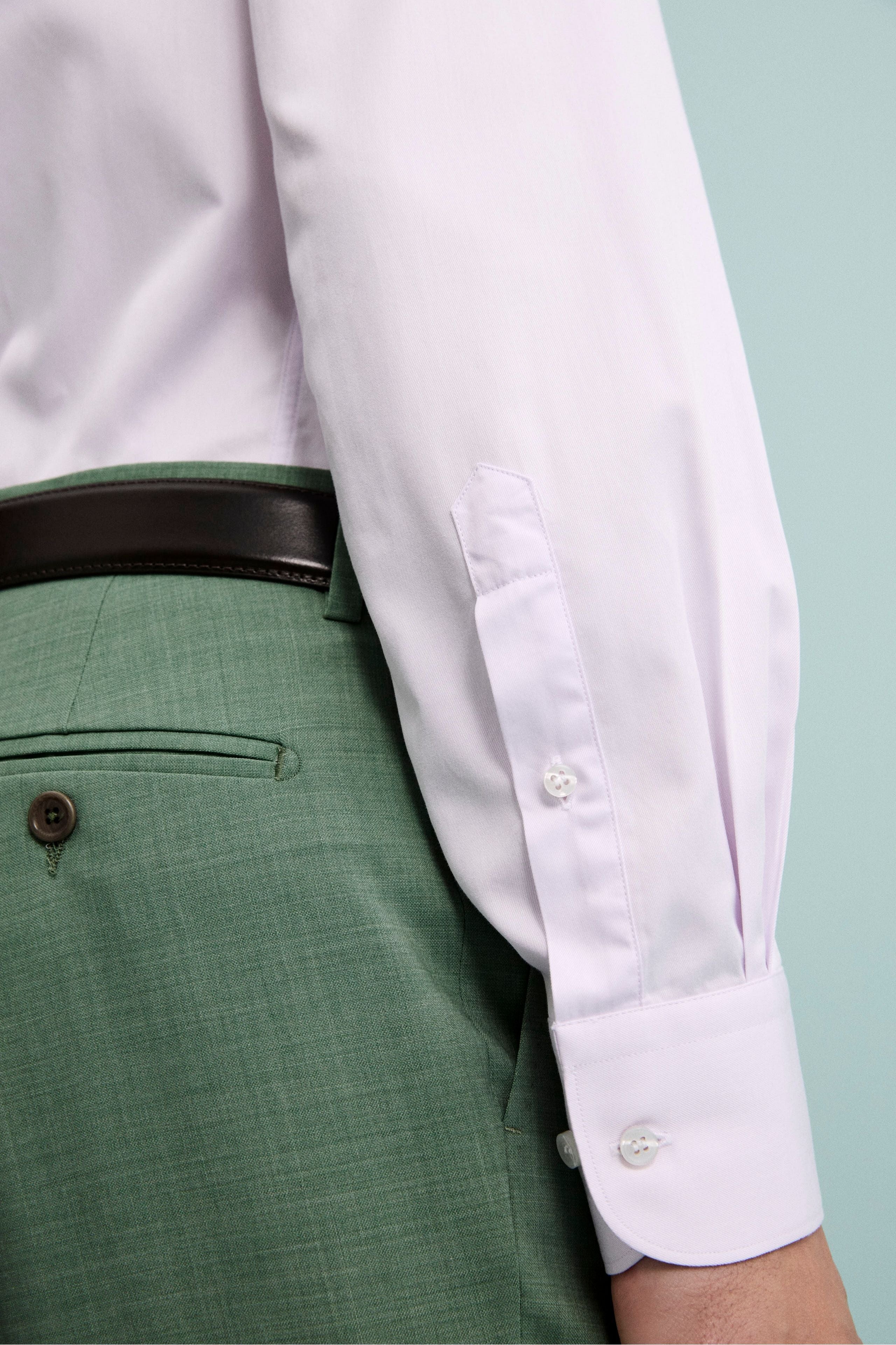 Camicia twill collo classico - ROSA