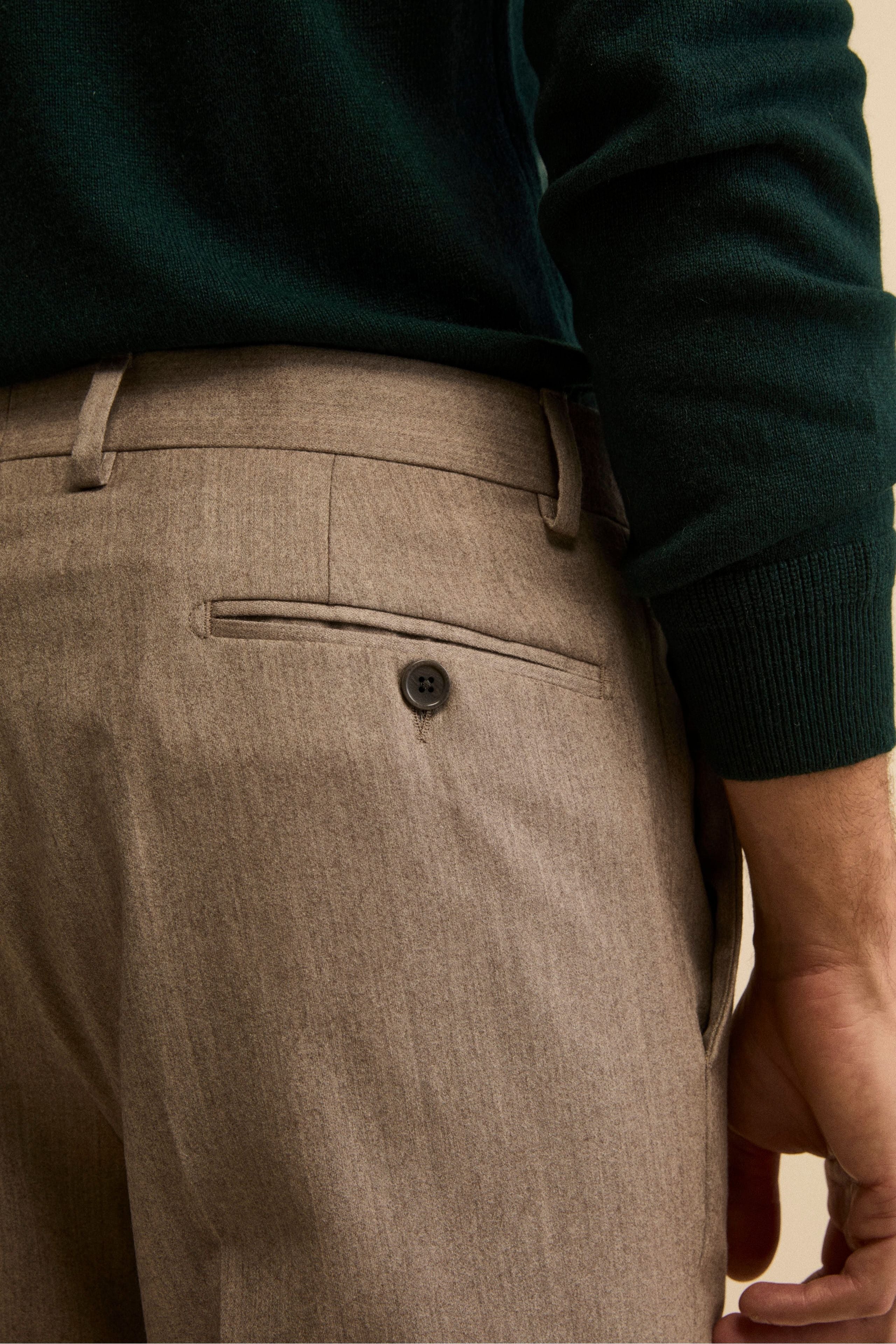 Regular Fit Trousers in Wool and Cashmere - gray
