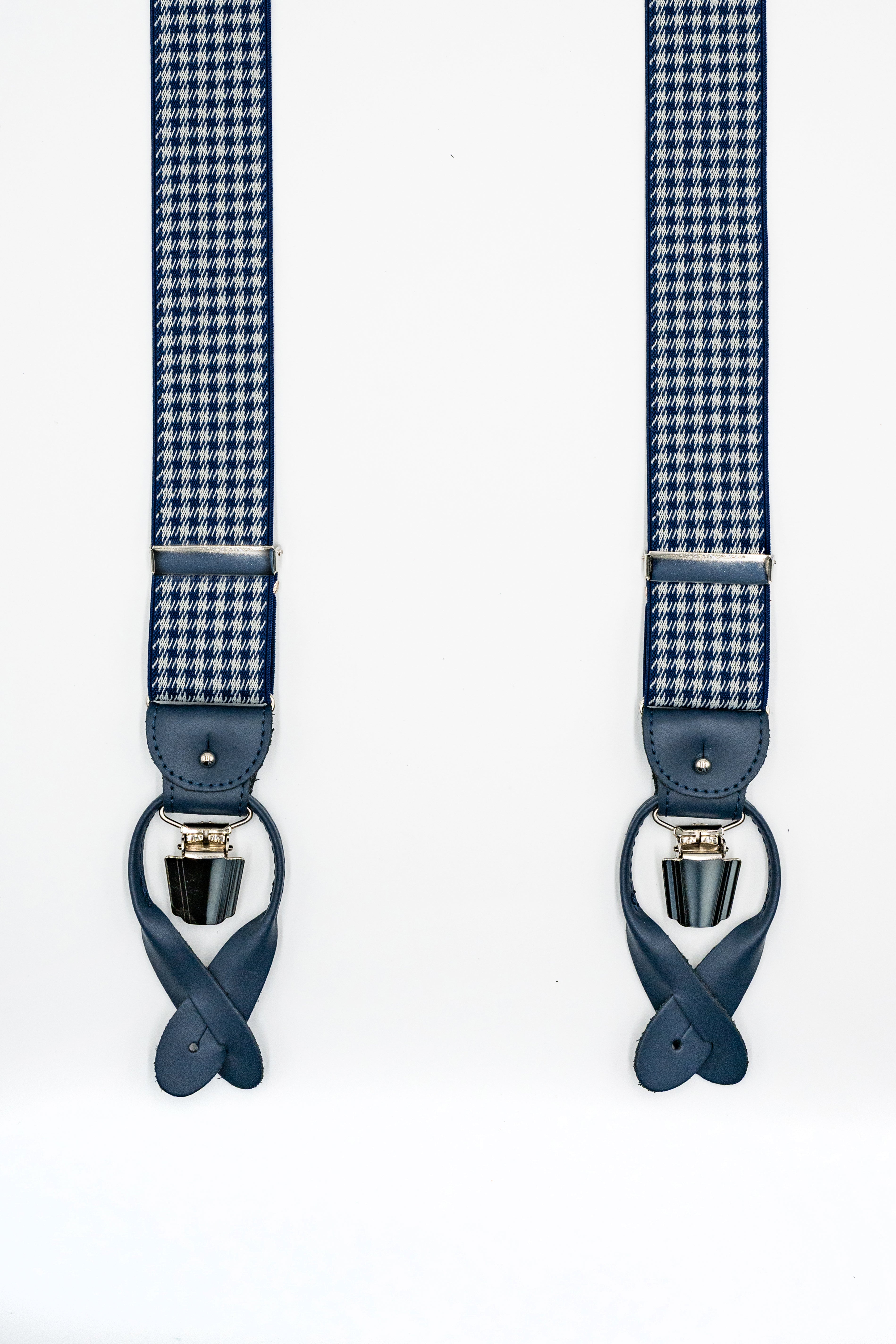 Bretelle Fantasia con Clip e Asole in Pelle - FANT. GRIGIO