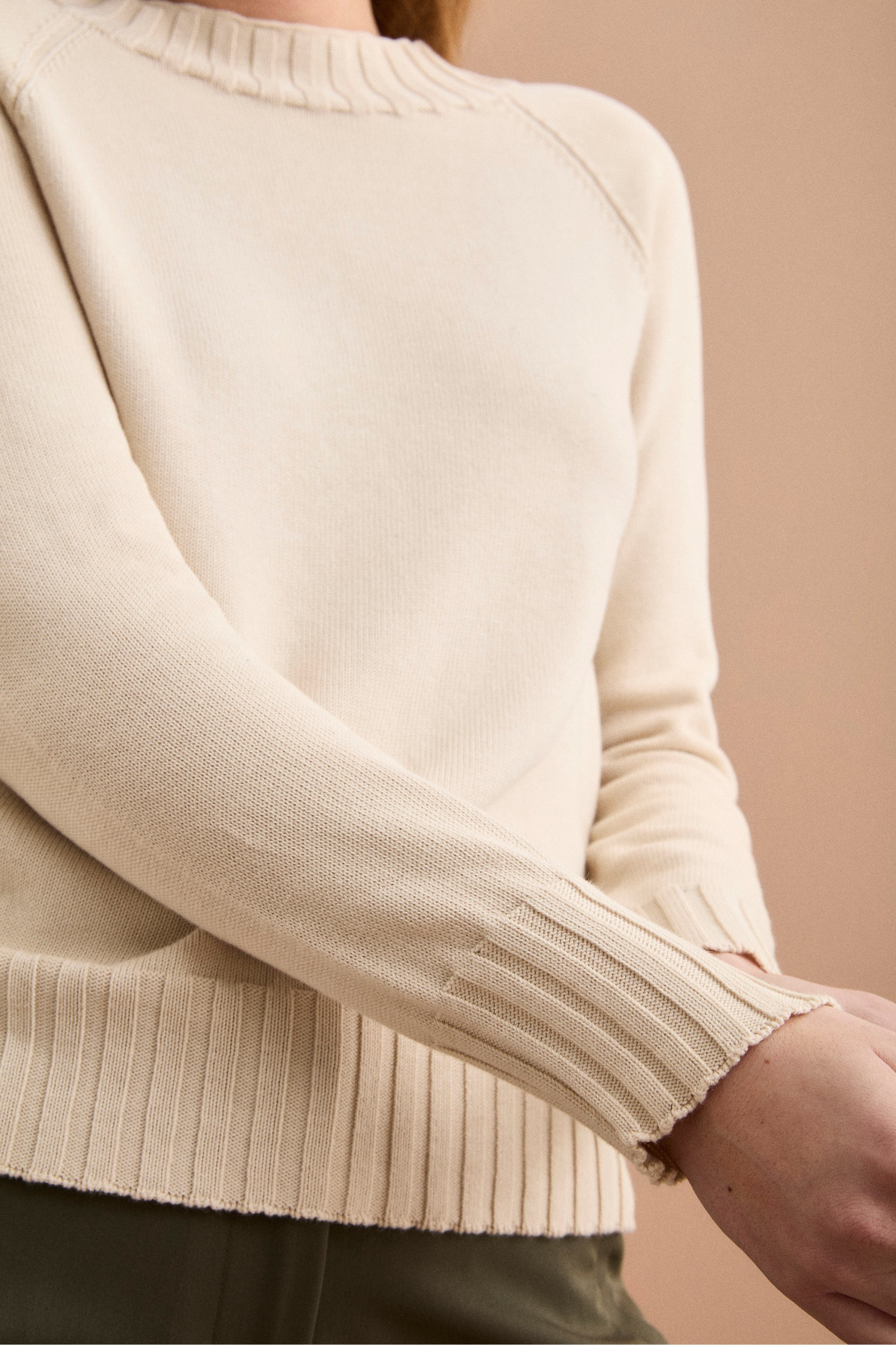 Maglia Barchetta in Cotone con Manica Raglan - VANIGLIA