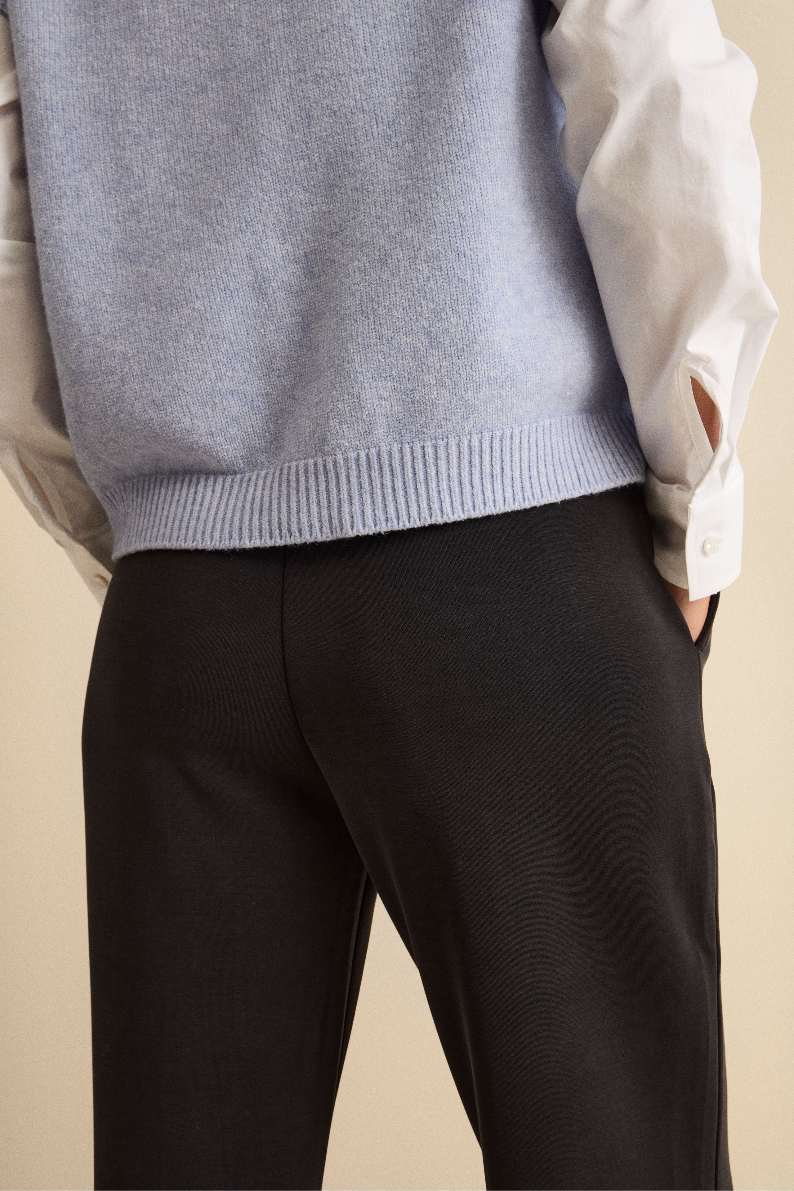 Soft Scuba Trousers - BLACK