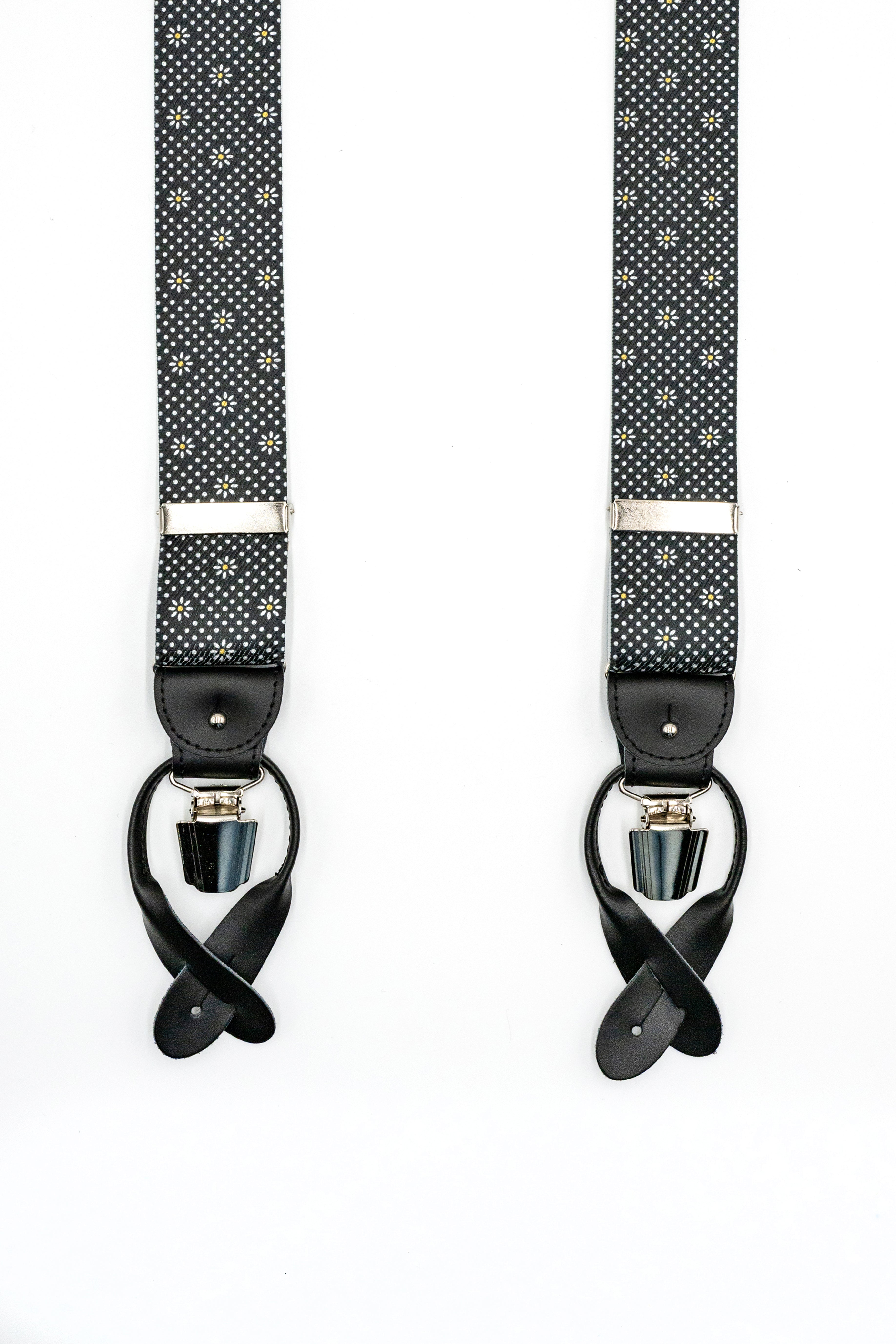 Bretelle con Clip e Asole in Pelle - FANT. BLU