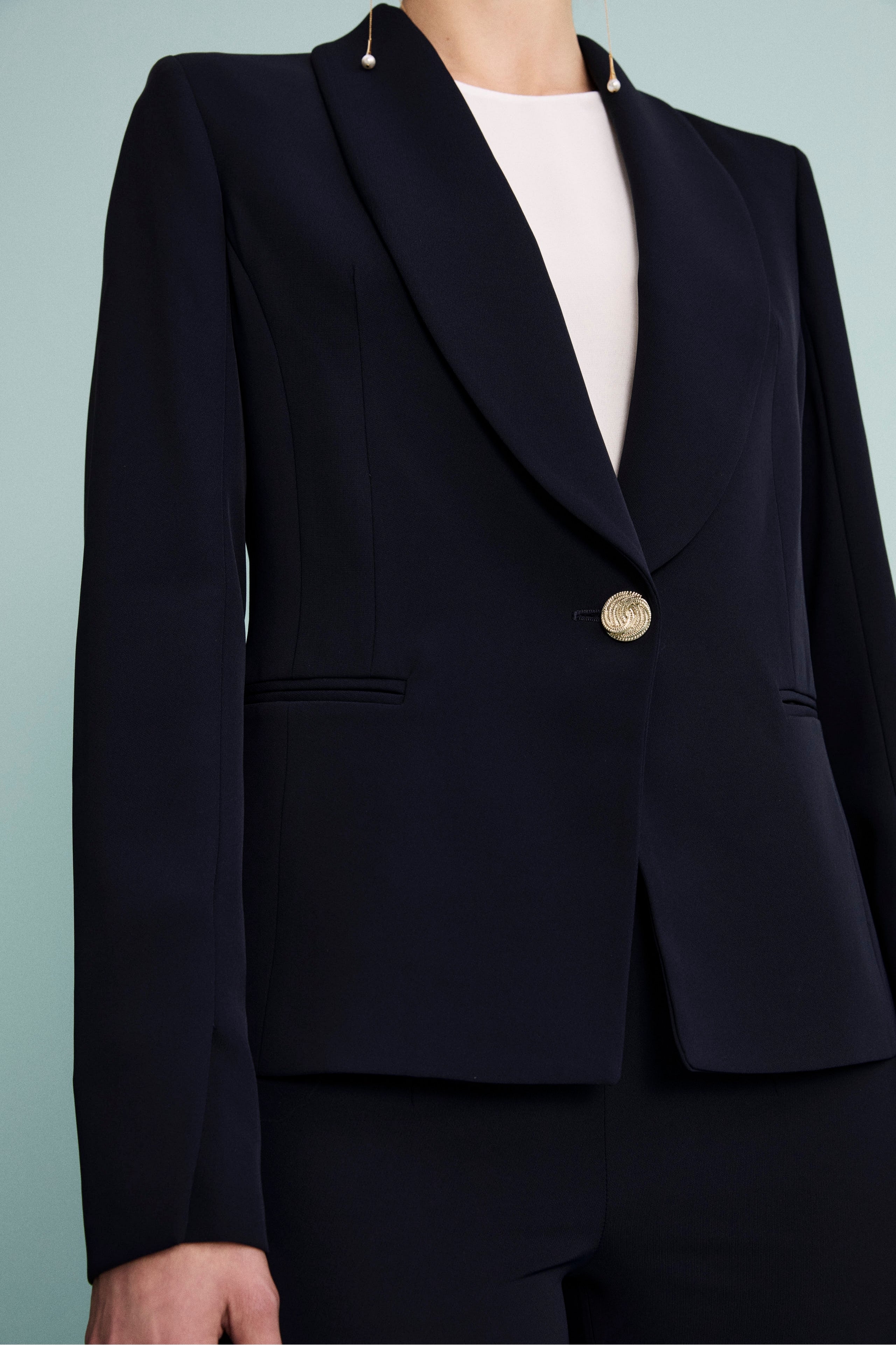 Giacca Twill Cerimonia con Collo Sciallato - BLU