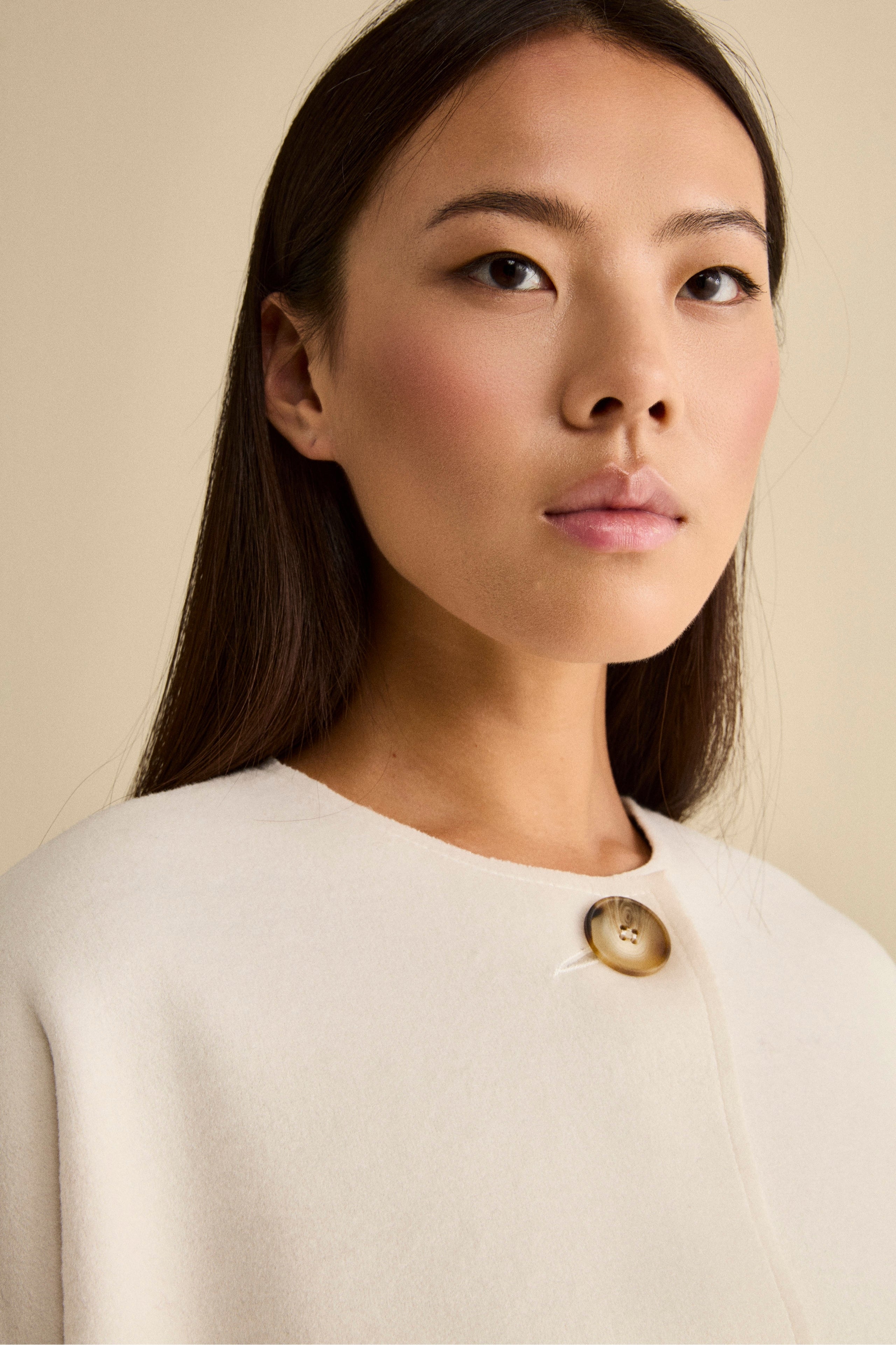 Oversize-Cape mit Knopf - CREAM