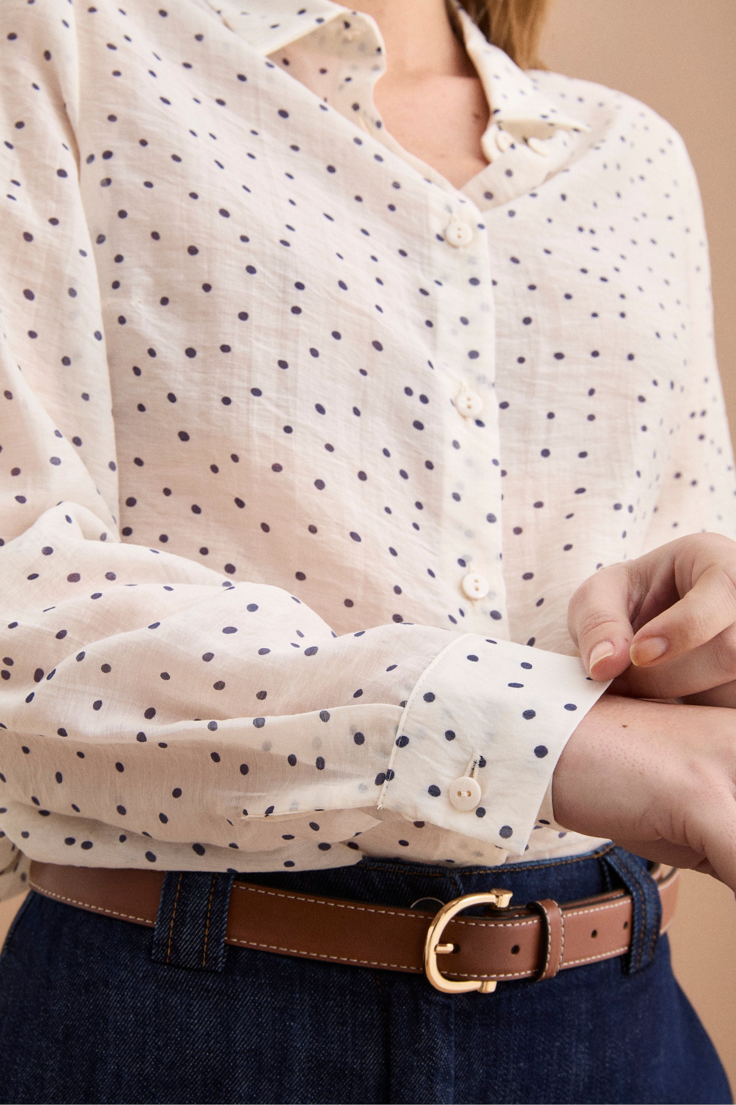 Camicia Boxy con Manica Lunga - POIS BLU