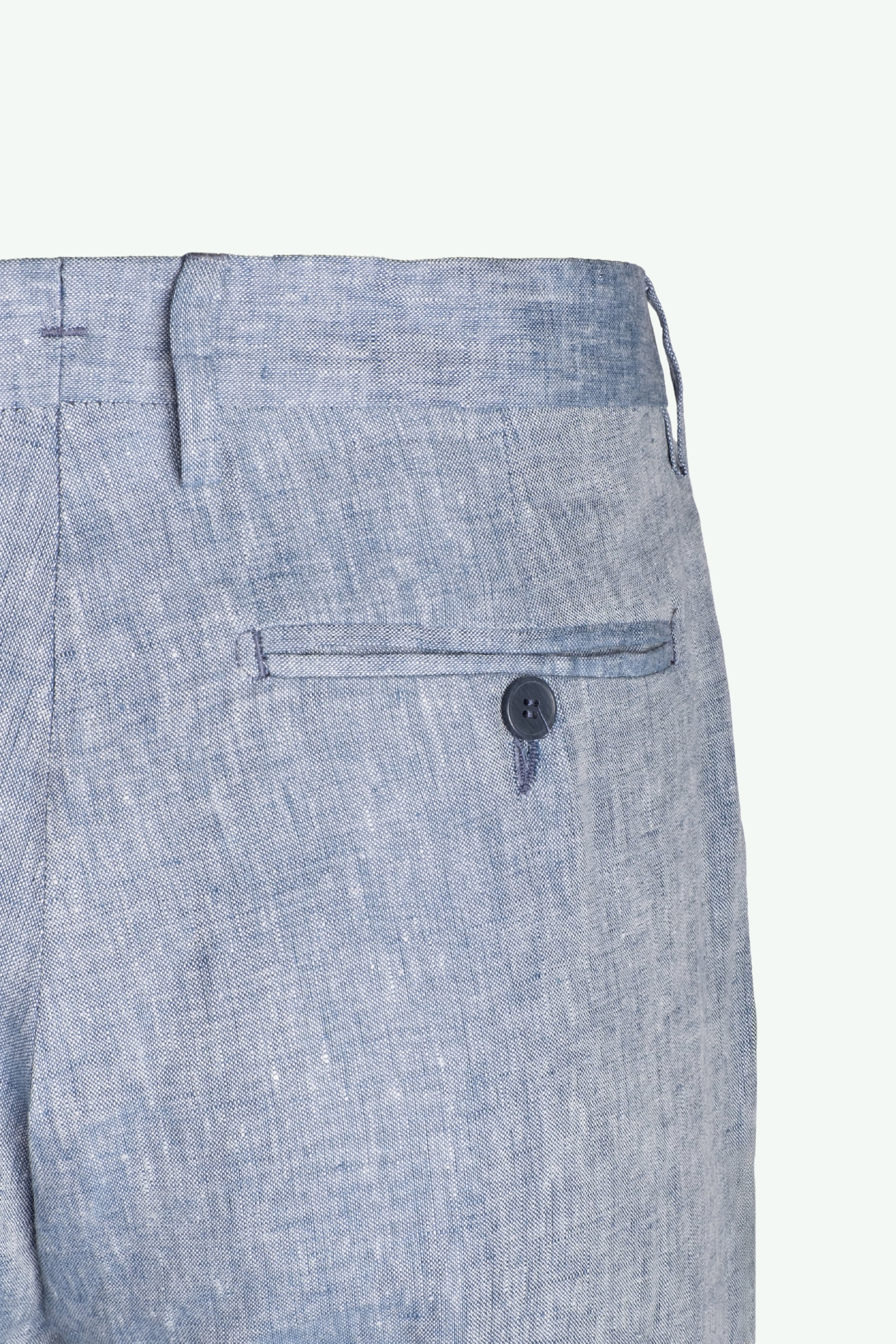 Pantalone Slim Fit in Lino con Pieghe - AVIO