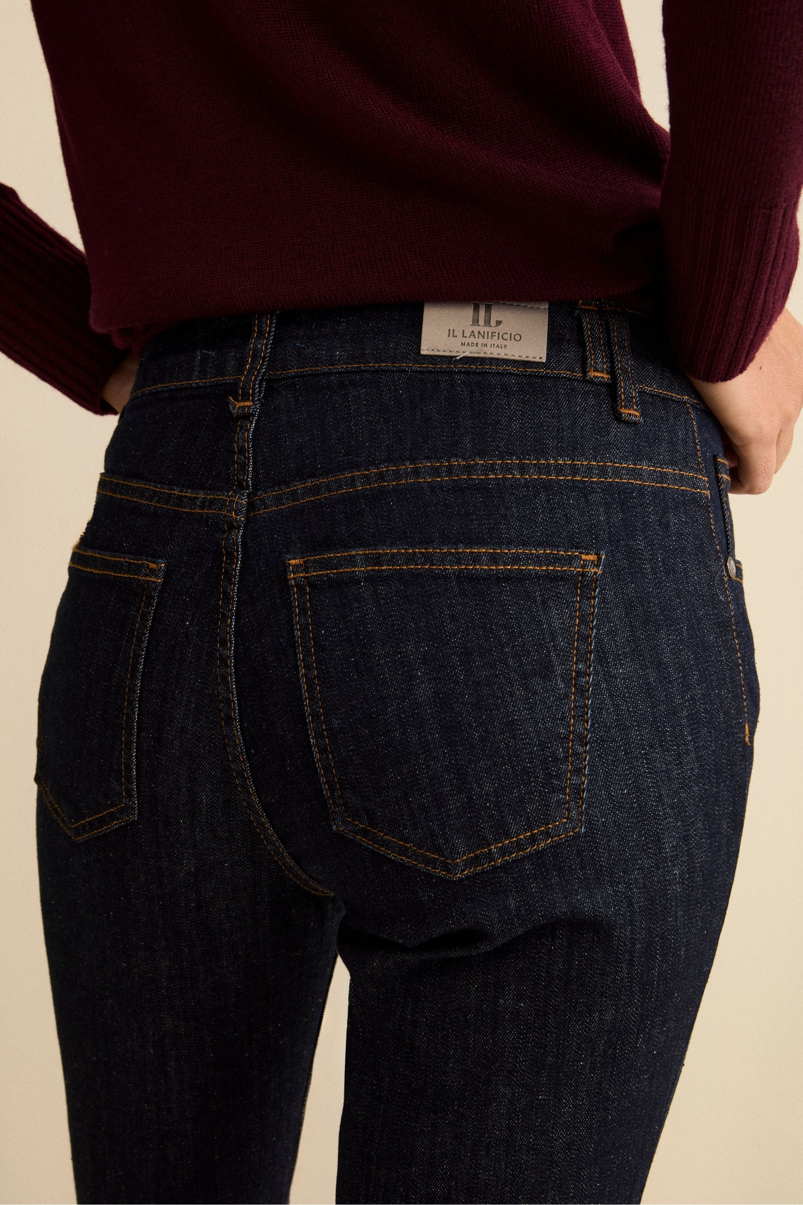 Mid-Flare Regular Fit Cotton Jeans - DENIM