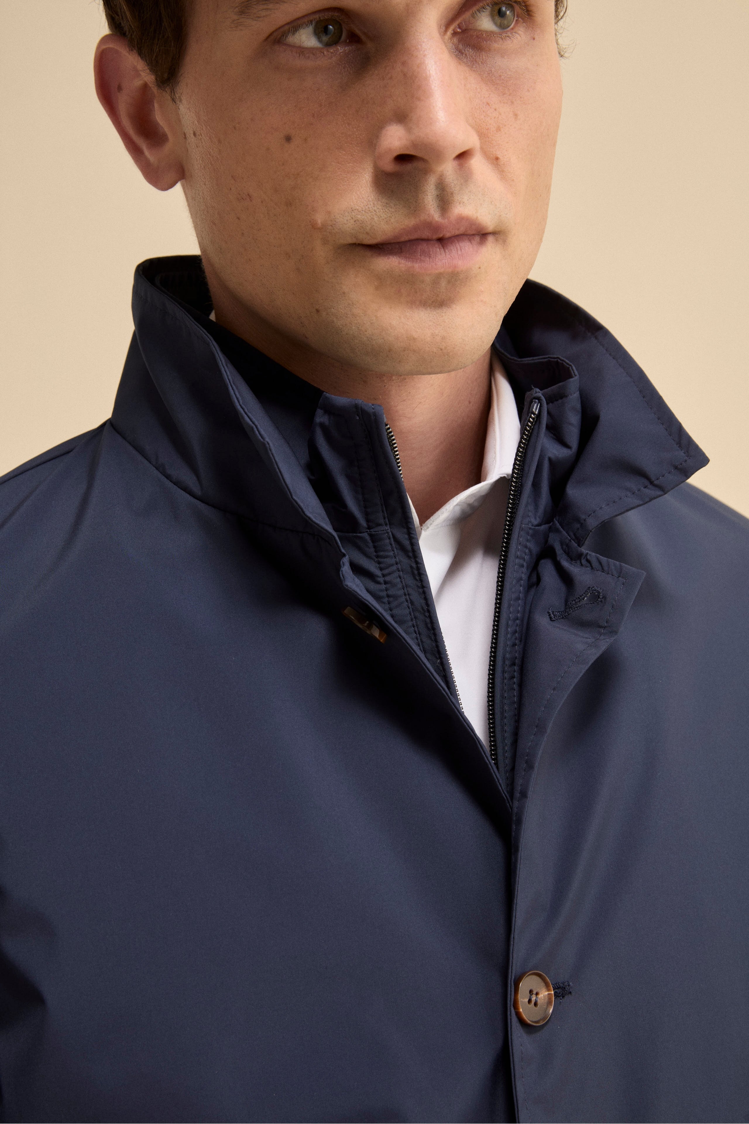 Impermeabile Corto Foderato con Corpetto - BLU