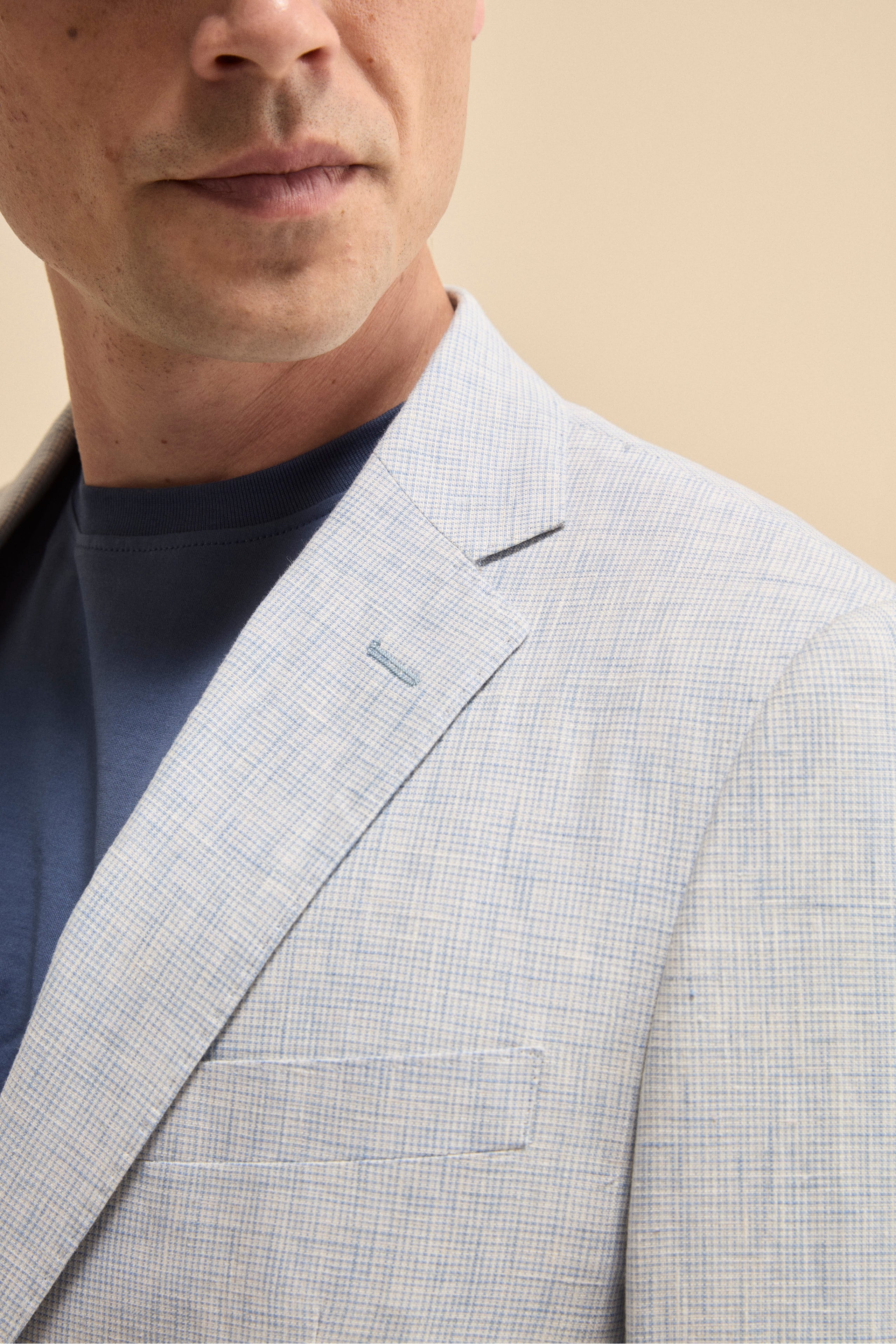 Abito Monopetto Slim Fit in Lino - FANT. AZZURRO