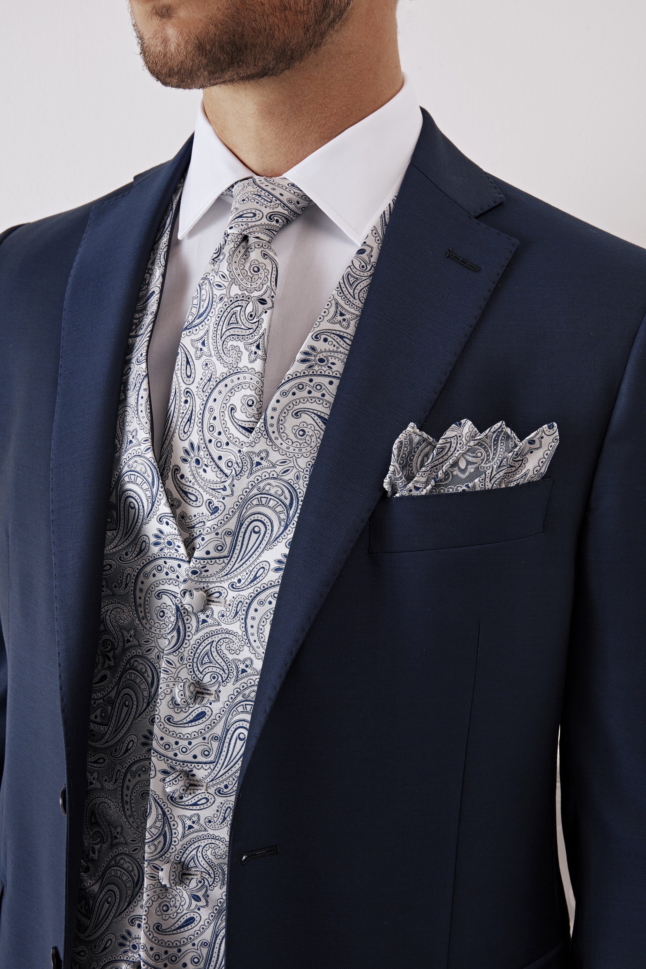 Abito slim in lana 150s - BLU