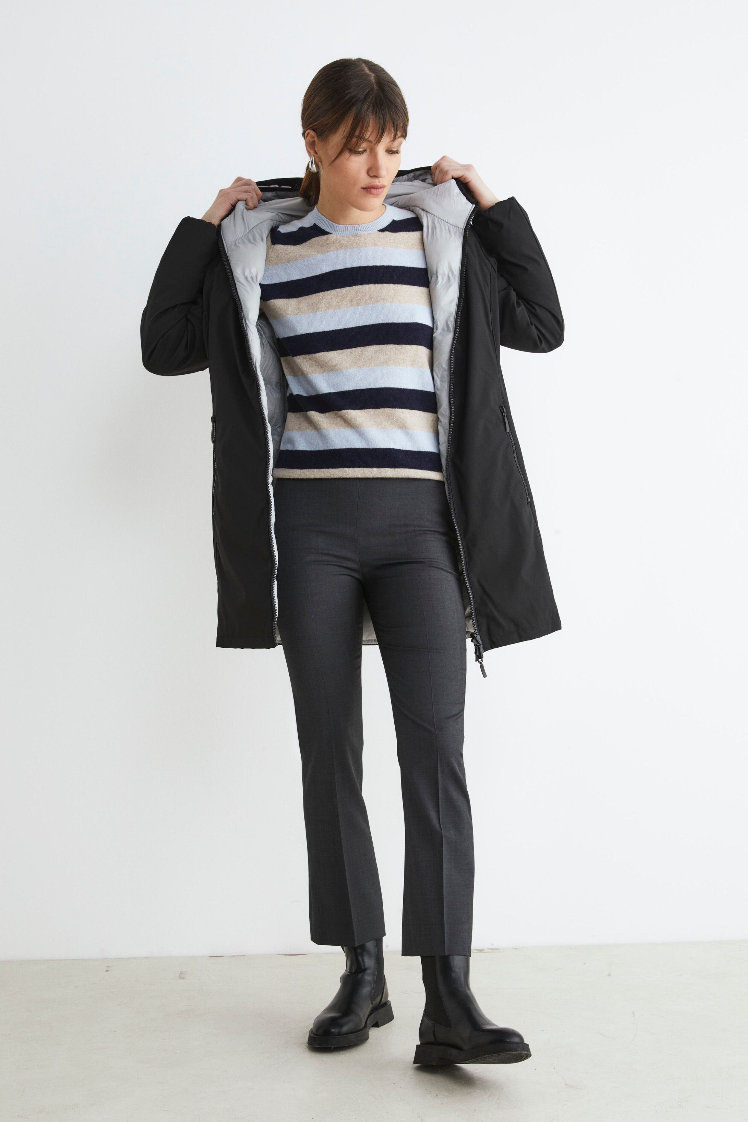 Pantalone elegante grigio da donna - GRIGIO