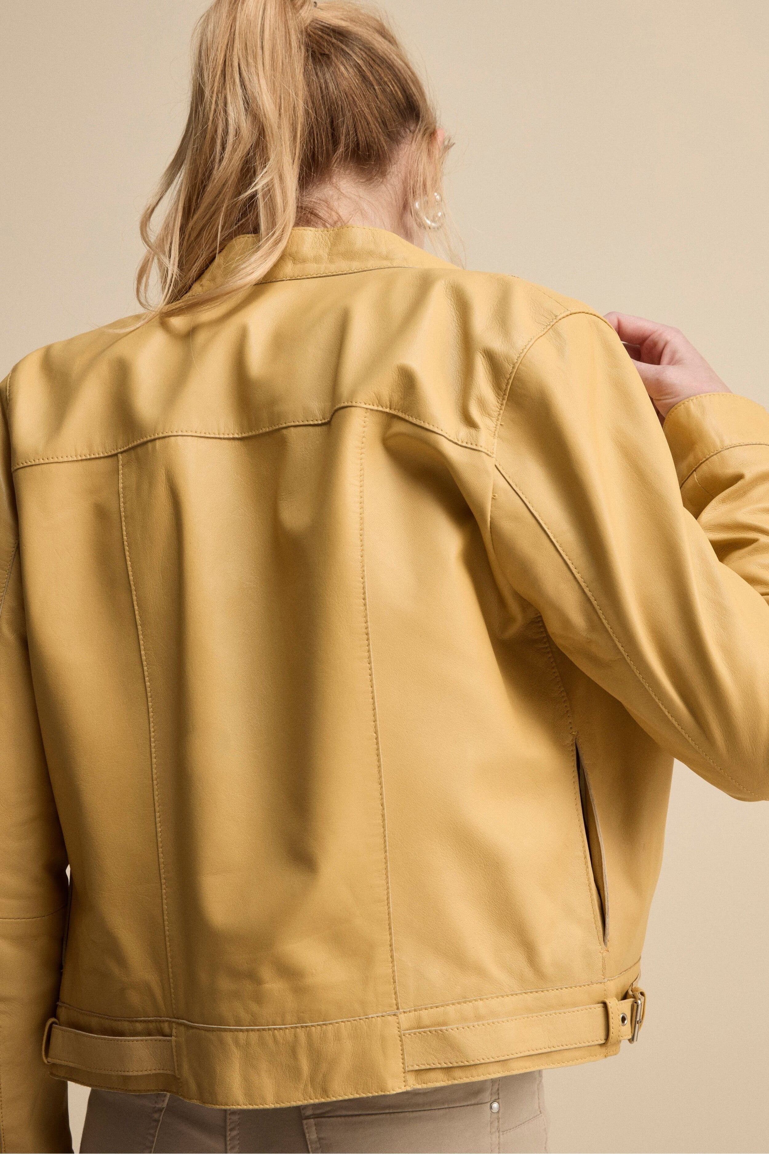 Giacca di Pelle Coreana con Zip - GRANO