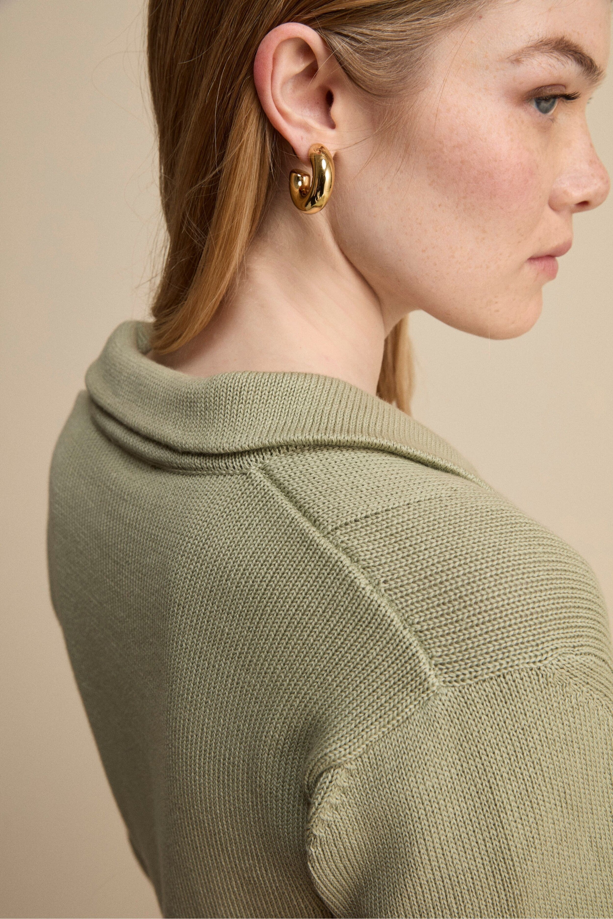 Cardigan in Cotone con Bottoni - SALVIA