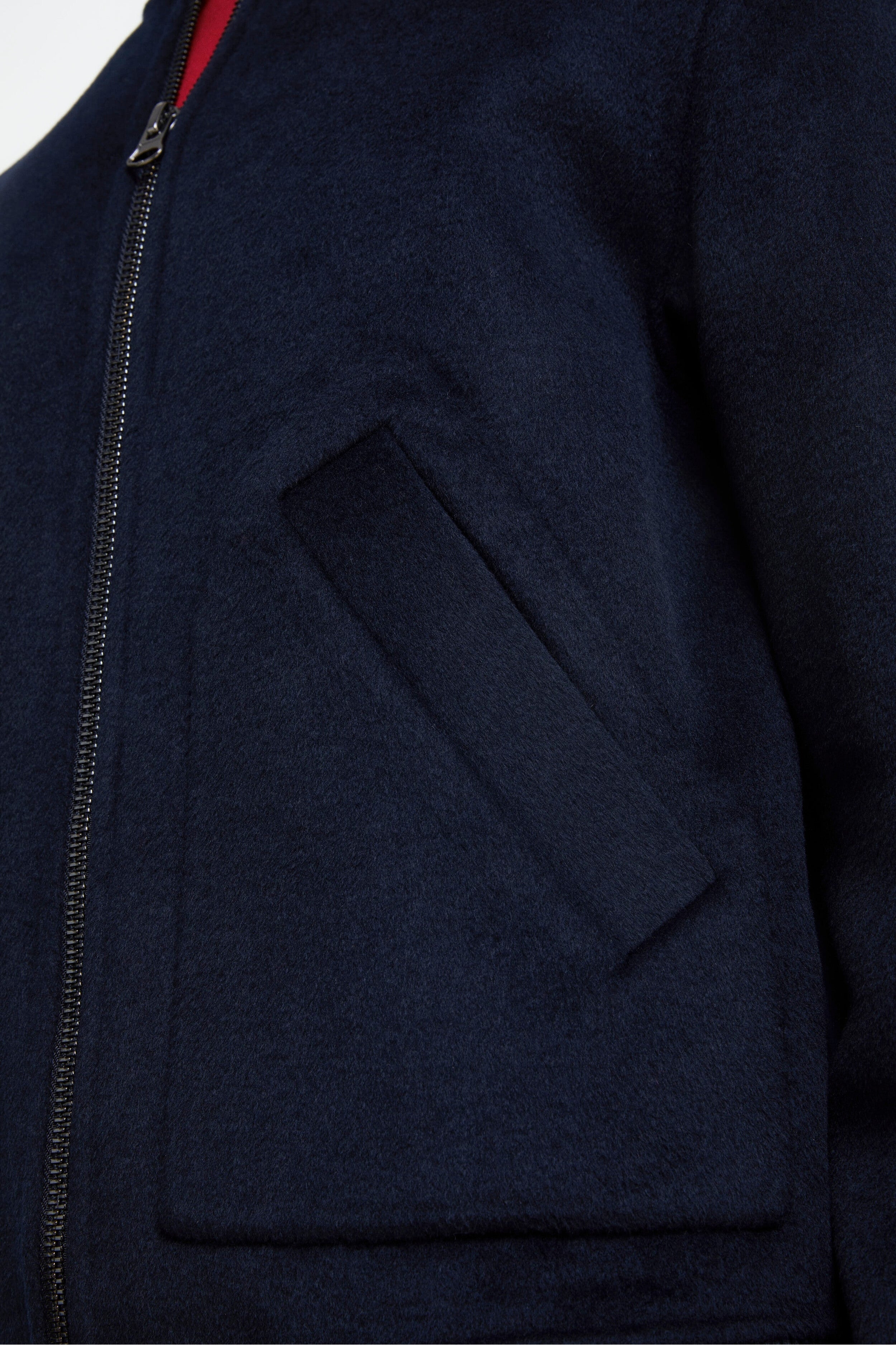 Bomber in Lana con Zip - NAVY