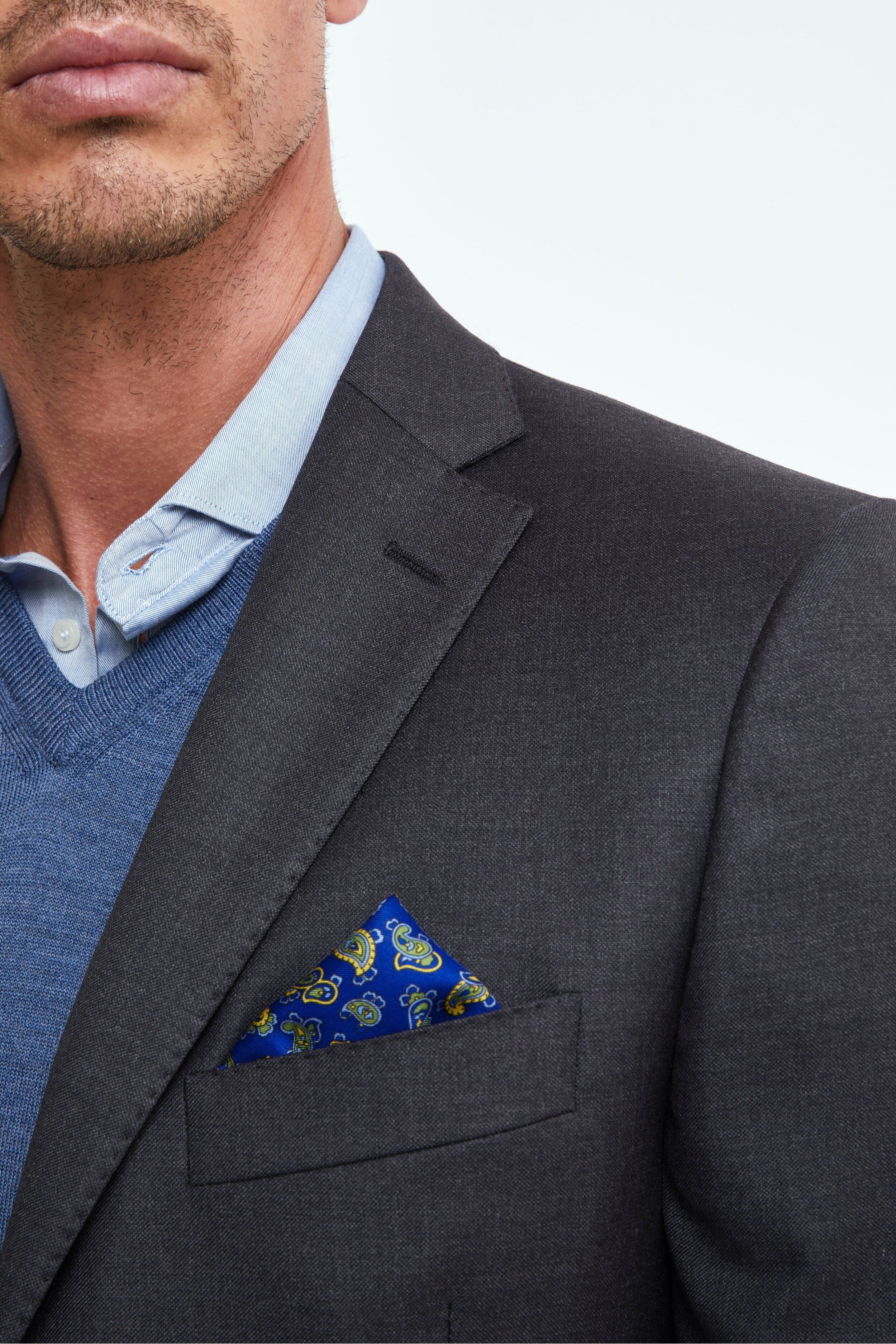 Abito Monopetto in Lana Slim Fit - ANTRACITE