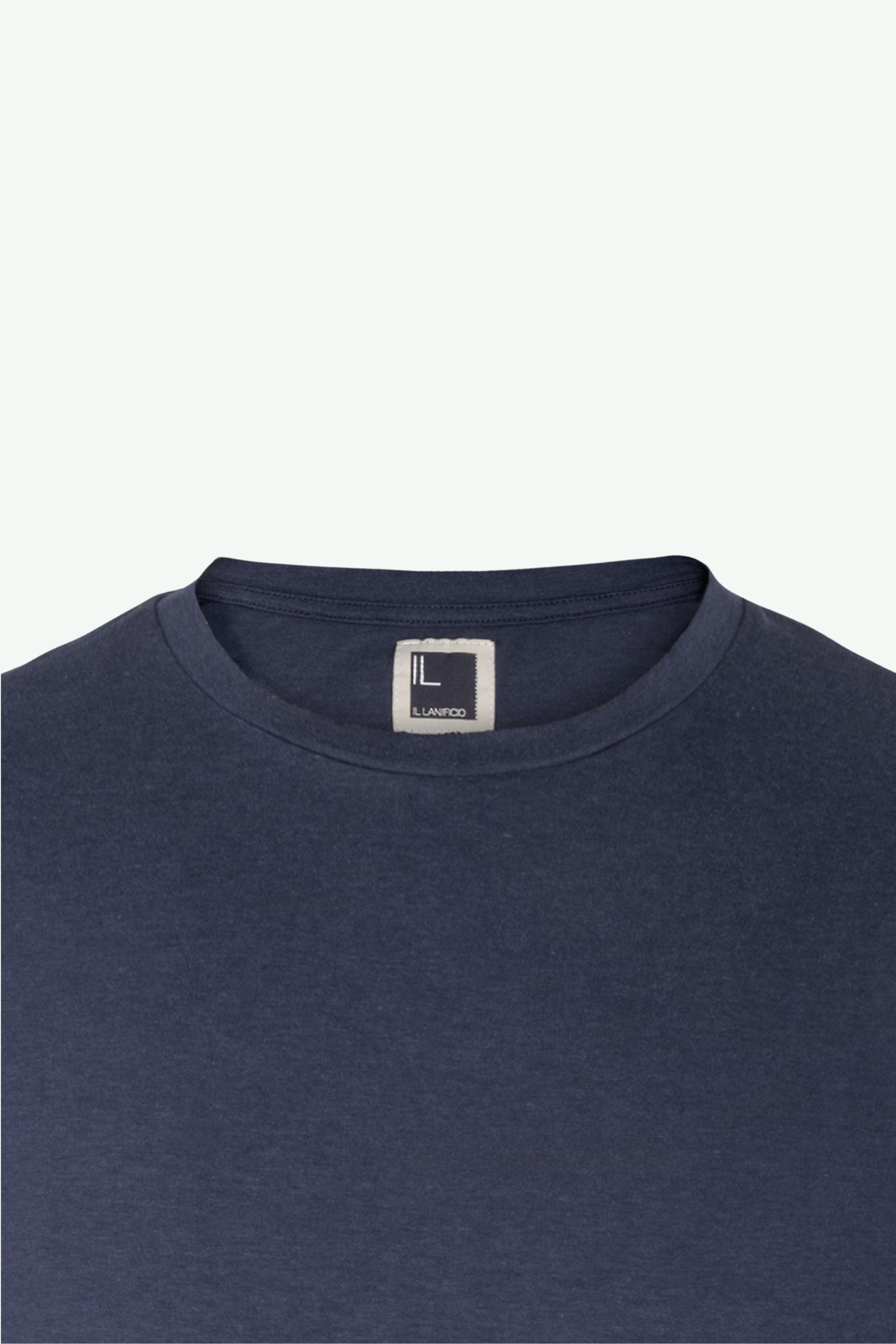 T-Shirt Girocollo in Jersey di Cotone - BLU