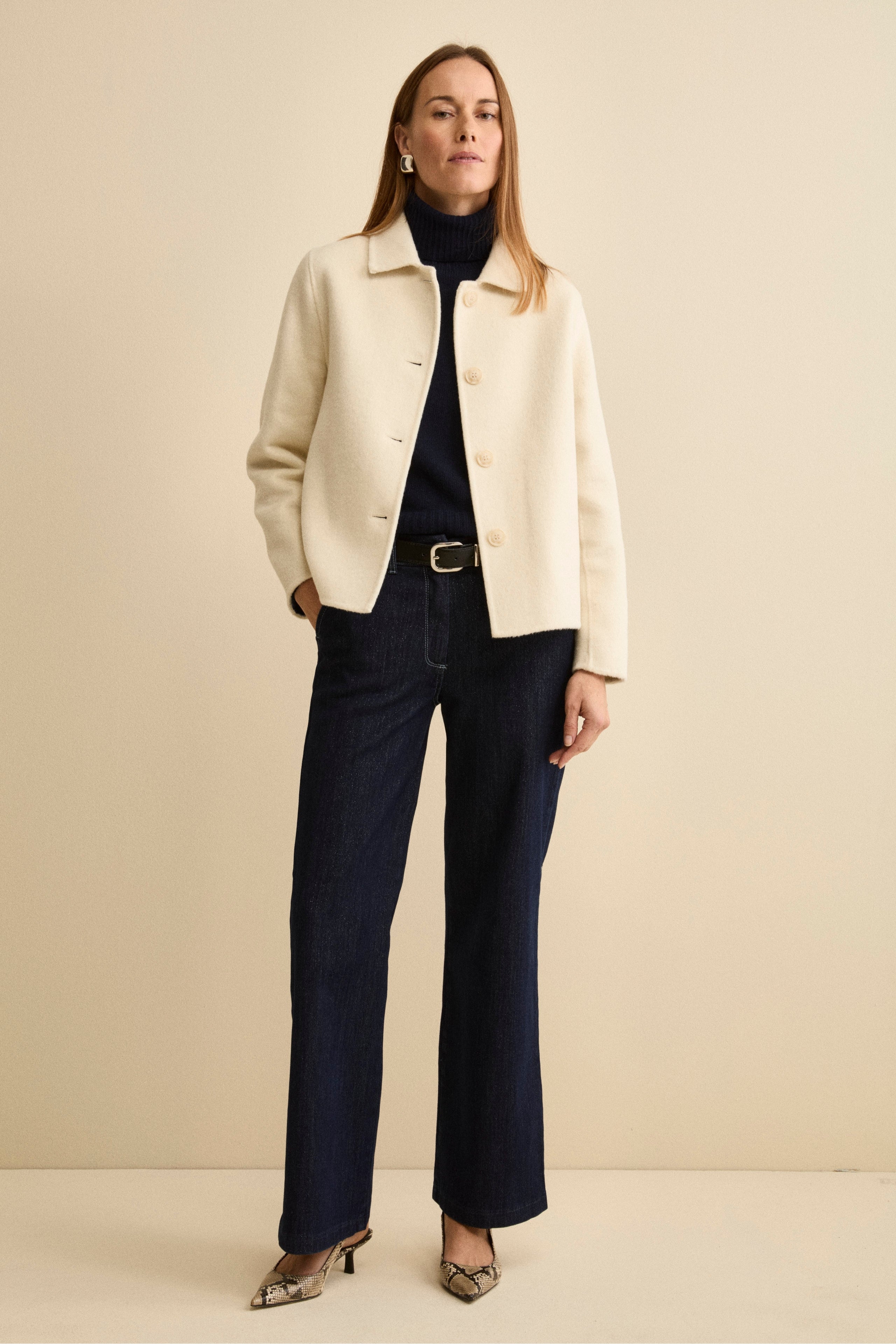 Glitter Flared Trousers - DENIM