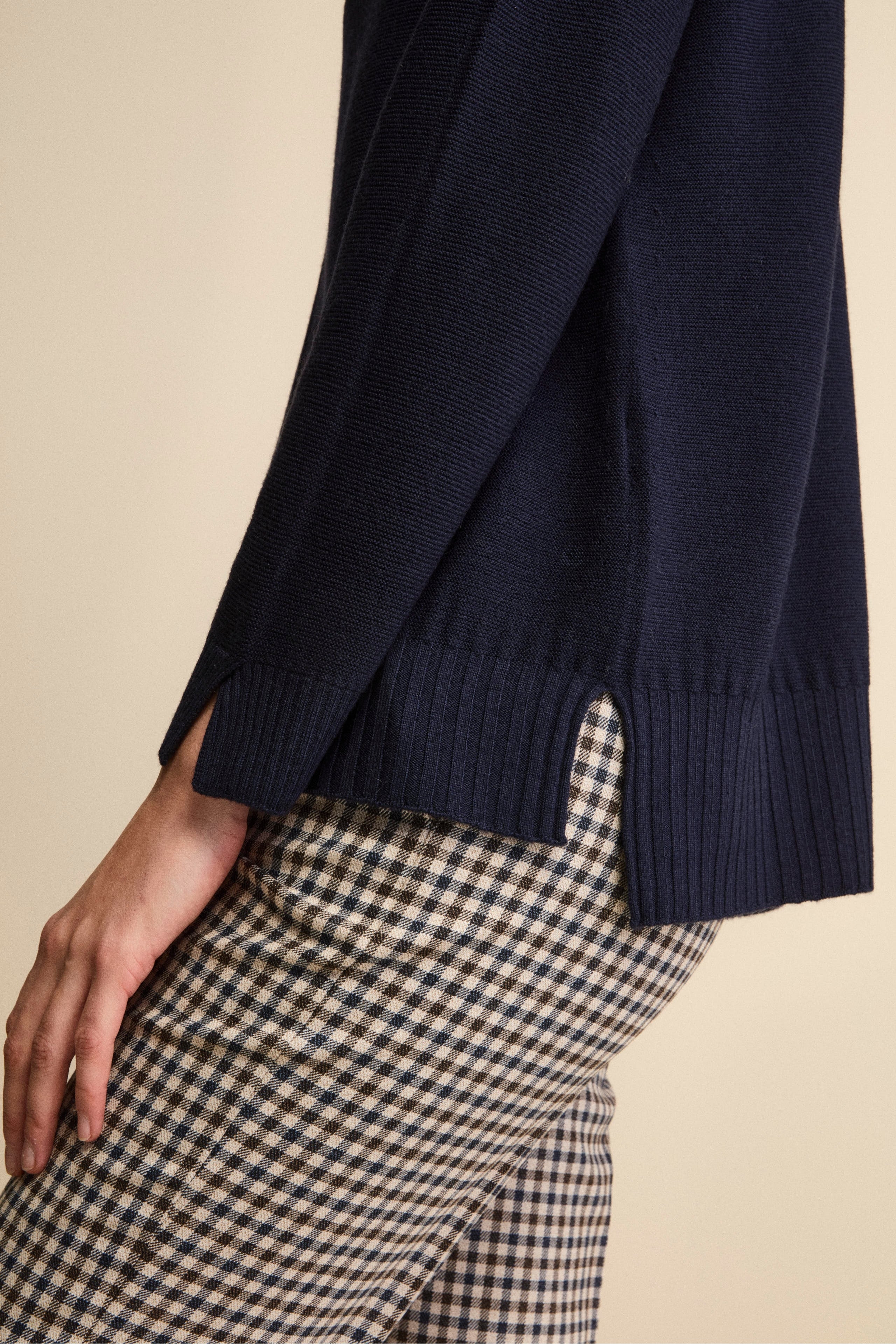 Links-Knit Turtleneck in Merino Wool - BLUE