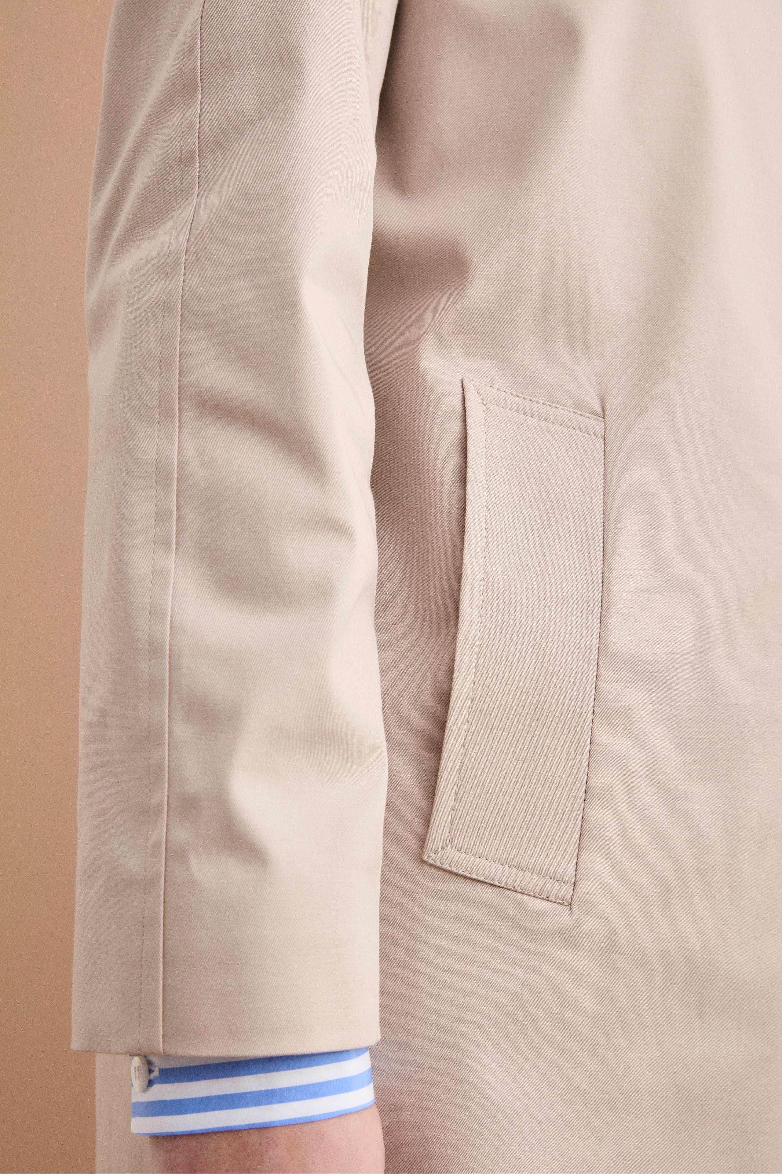 Trench Monopetto Foderato con Collo a Camicia - SABBIA