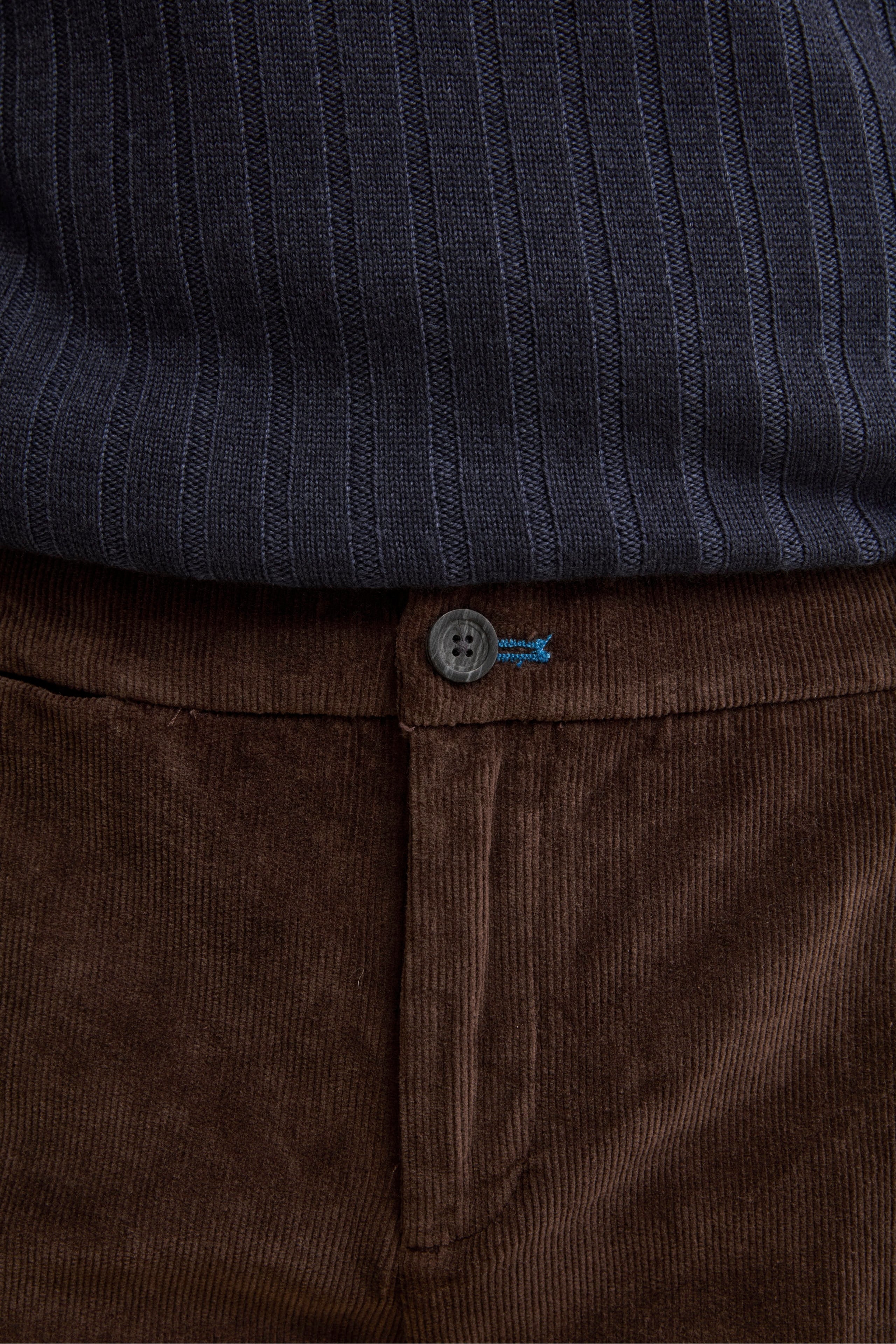 Regular Fit Corduroy Chino Trousers - brown