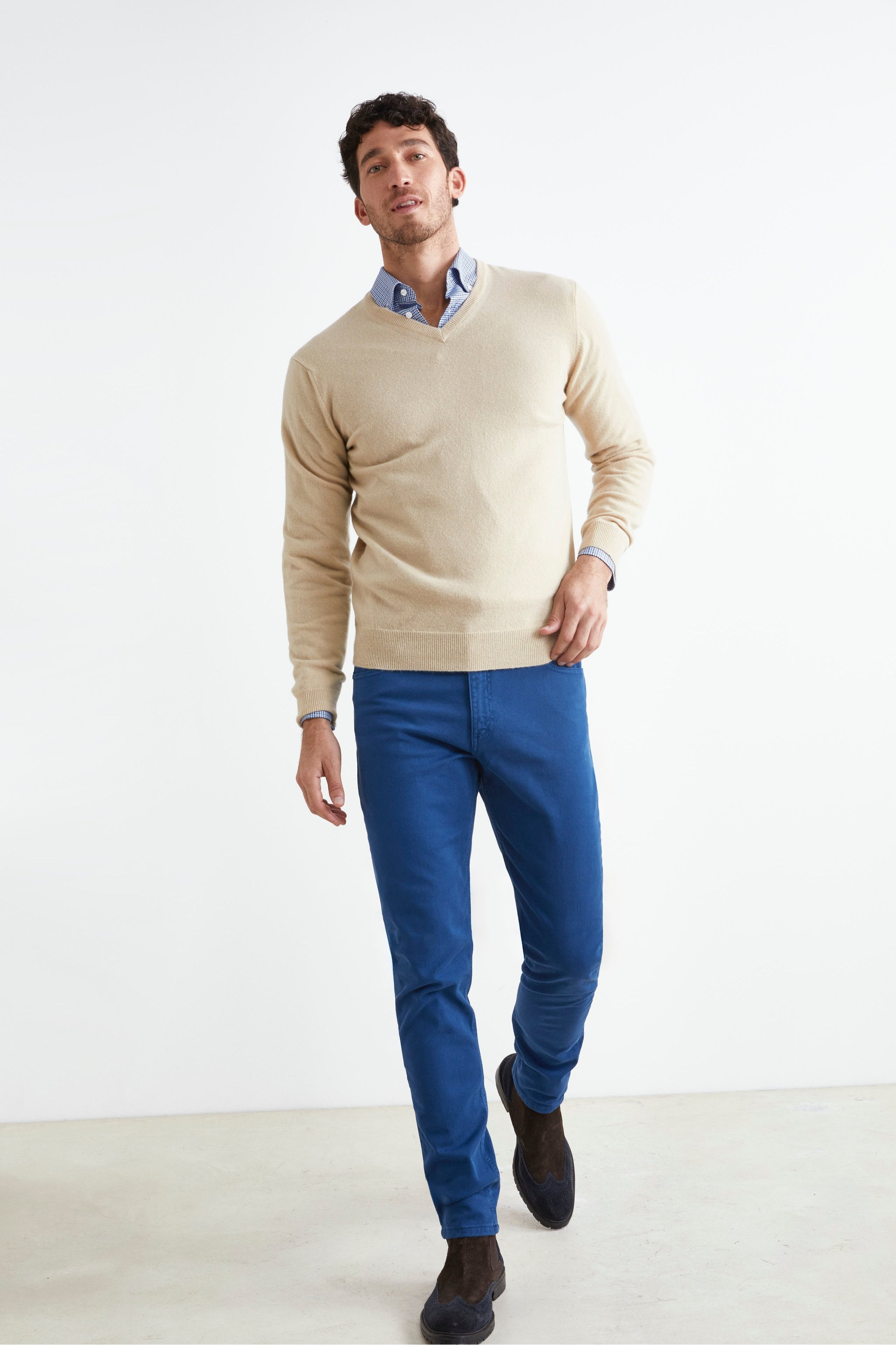 Pantalone Cinque Tasche Slim Fit - PETROLIO