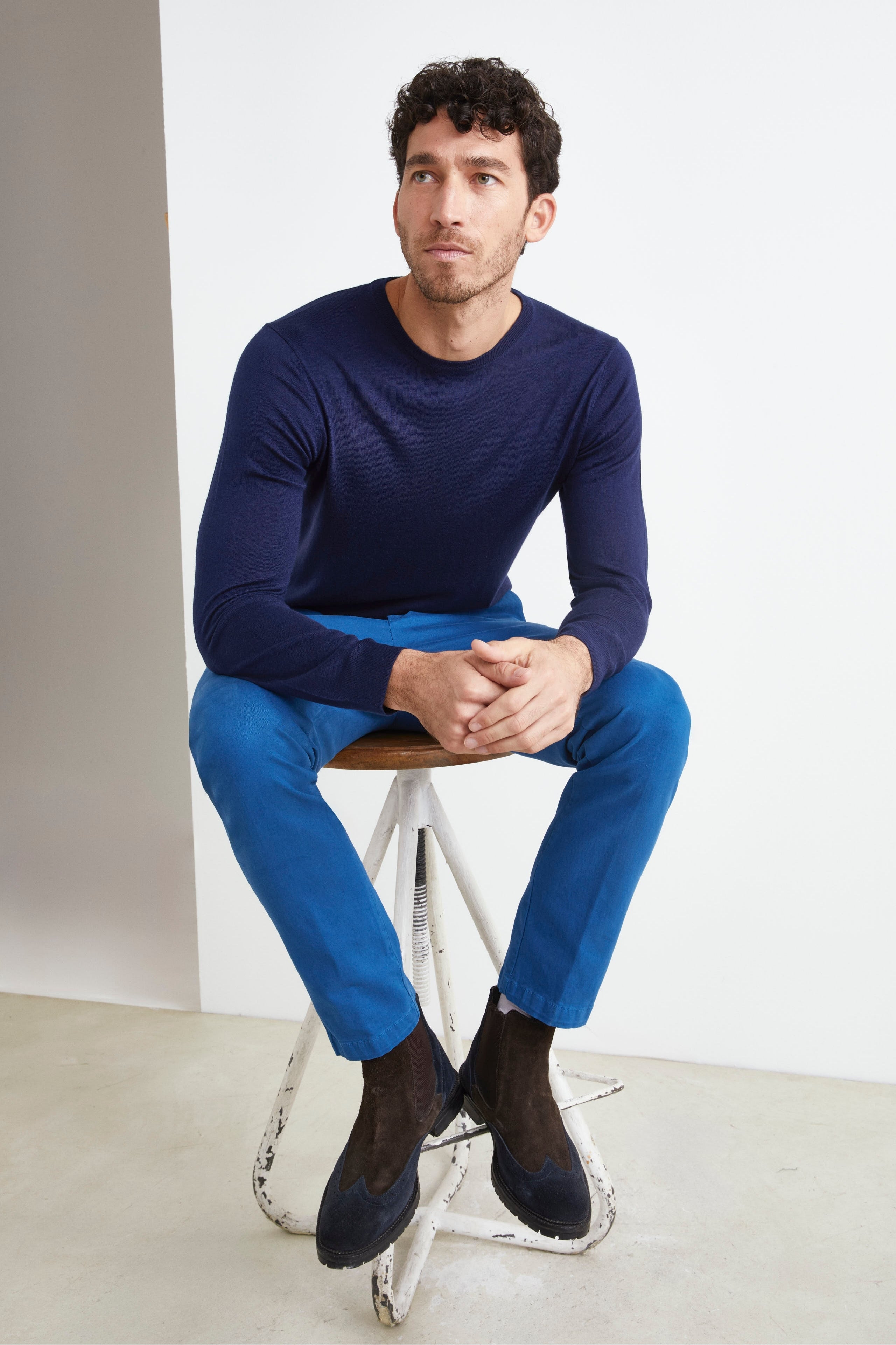 Pantalone Stretch Slim Fit - BLU APERTO