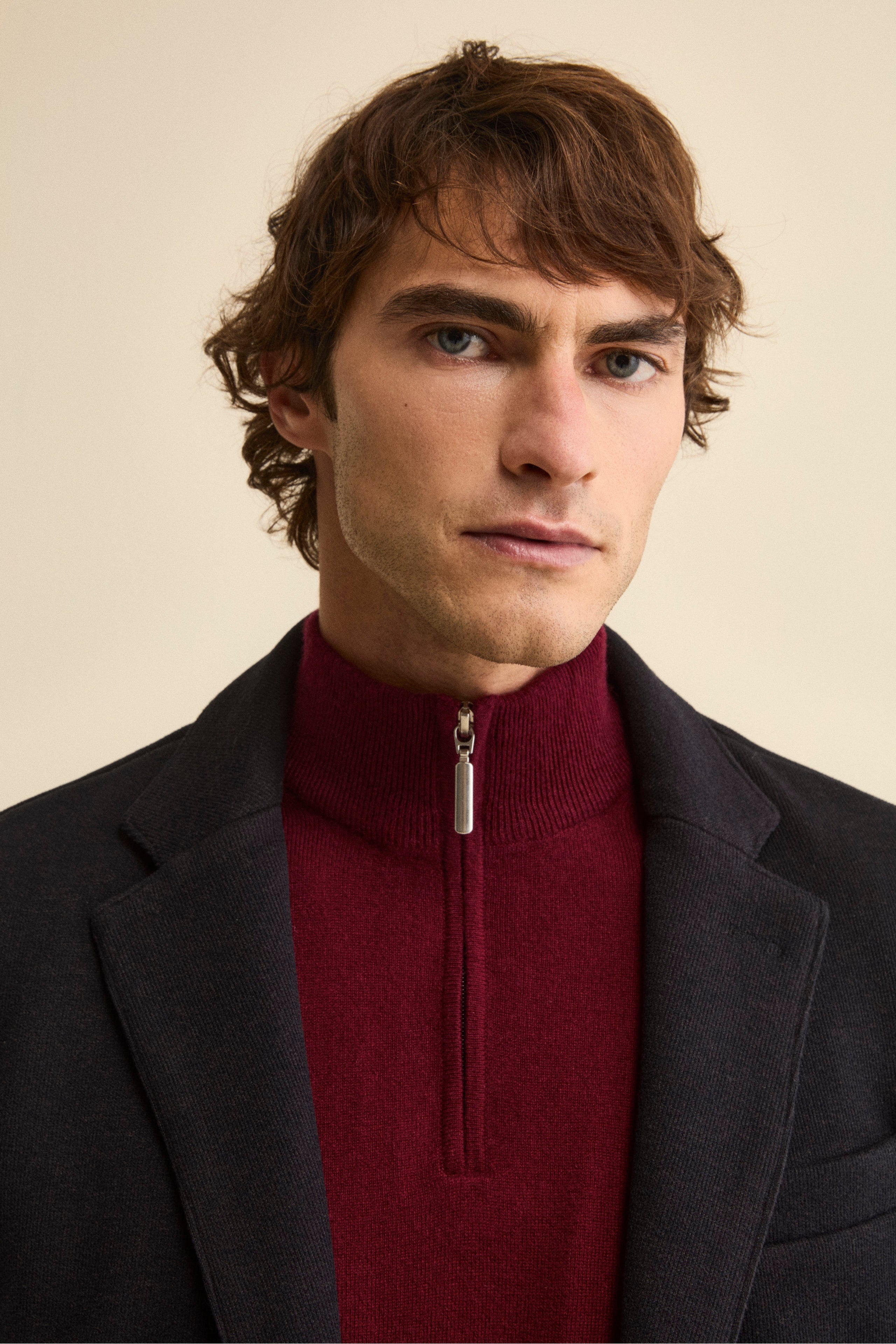 Ungefüttertes Einreiher Jersey Sakko - BLAU