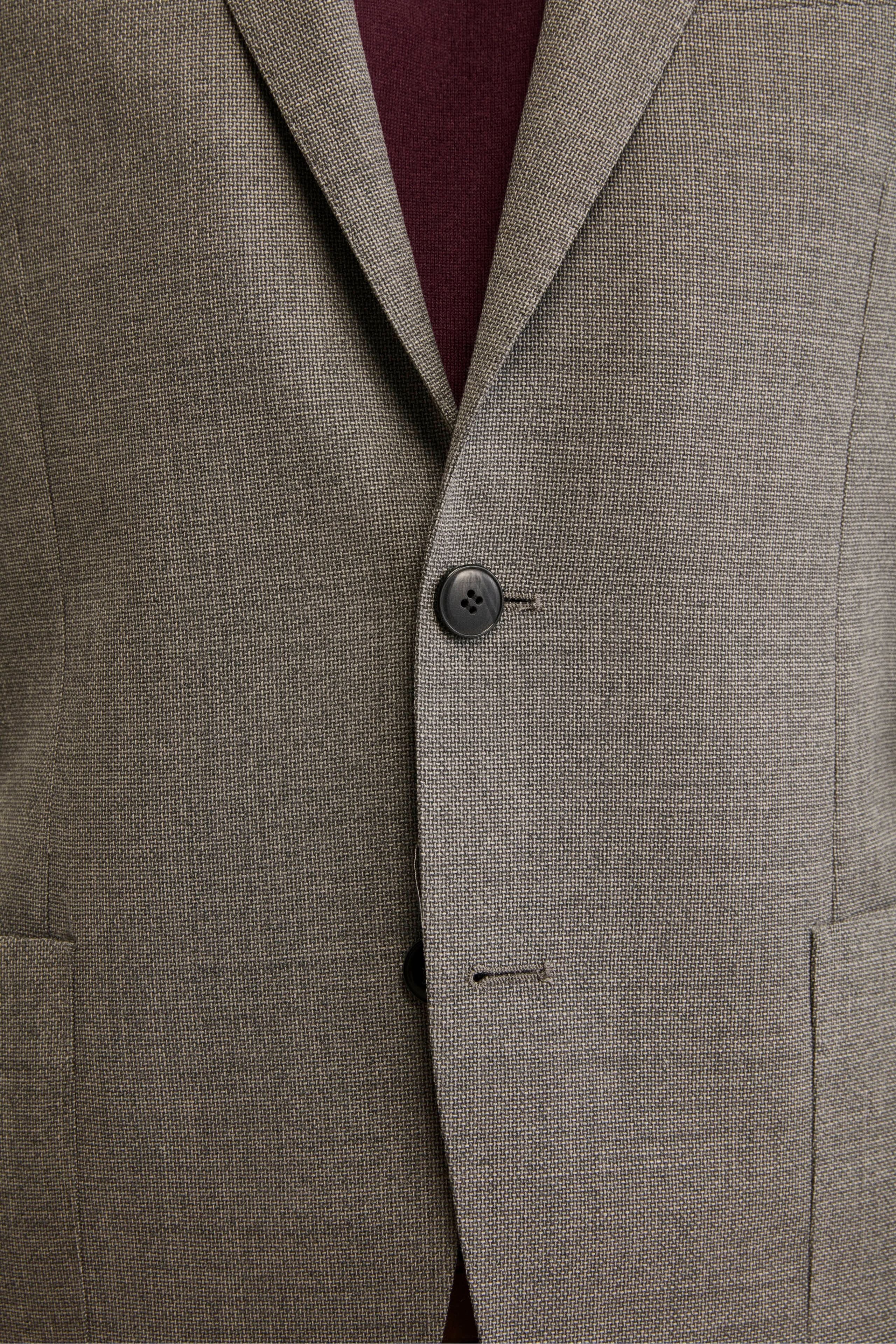 Slim Fit Single-Breasted Jacket in Virgin Wool - Light grey