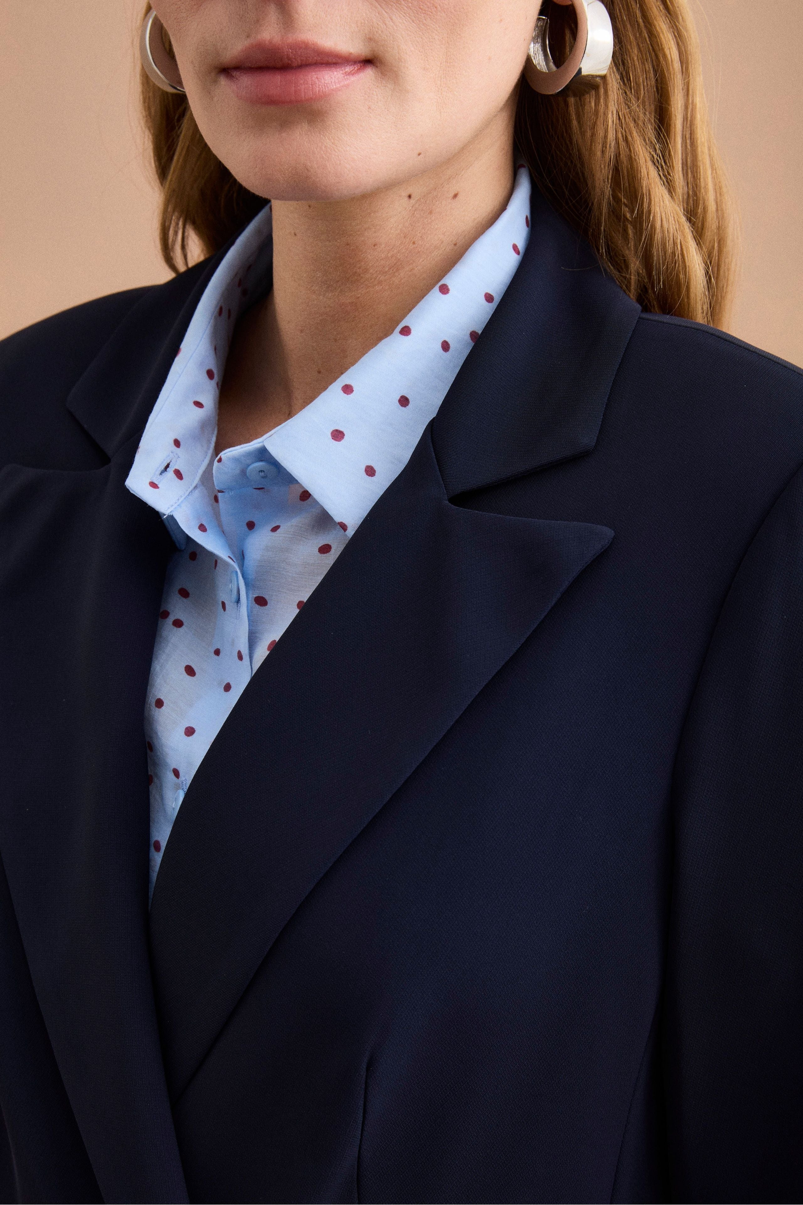 Blazer Doppiopetto Foderato in Cady - BLU