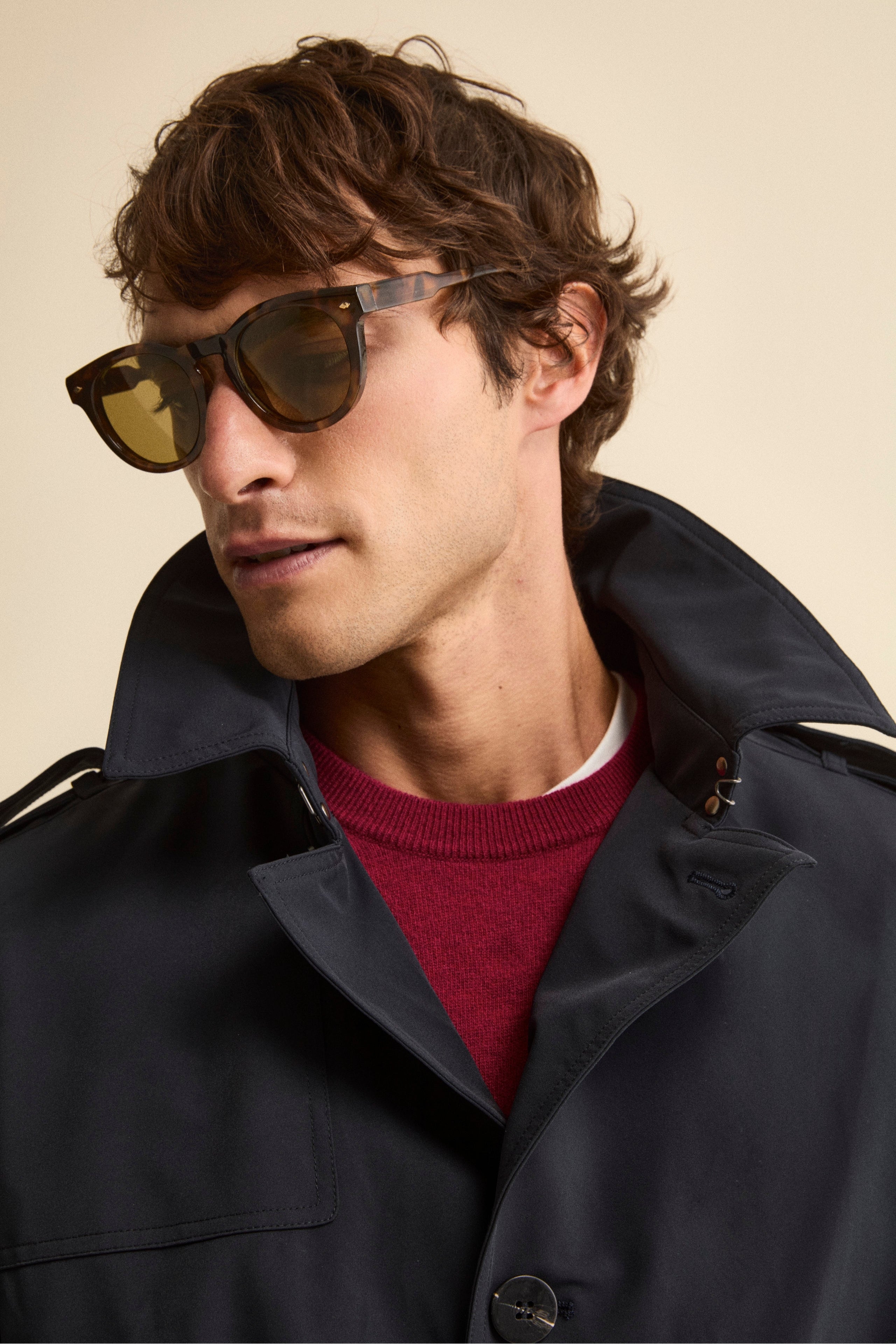 Imperméable Matelassé avec Ceinture - BLEU