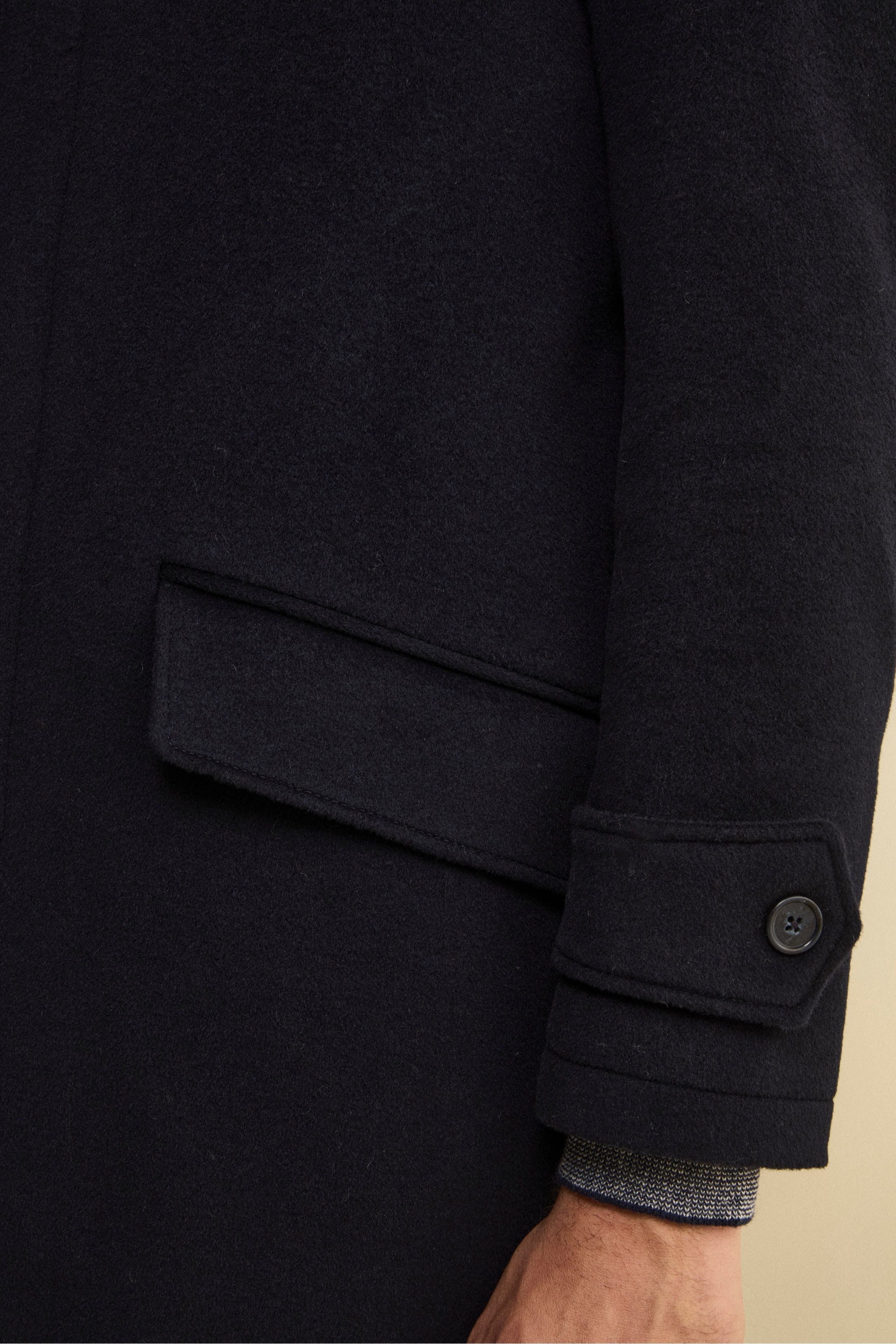 Long Lined Coat in Wool and Cashmere - BLUE