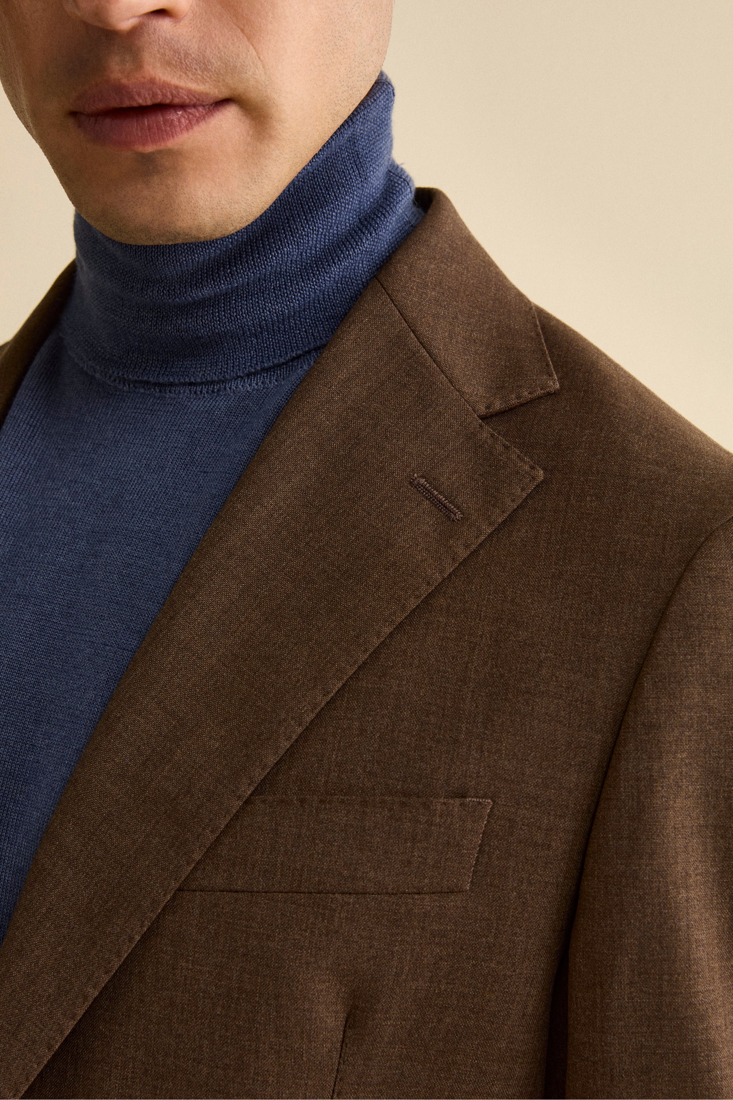 Half-Lined Single-Breasted Virgin Wool Suit - Brown