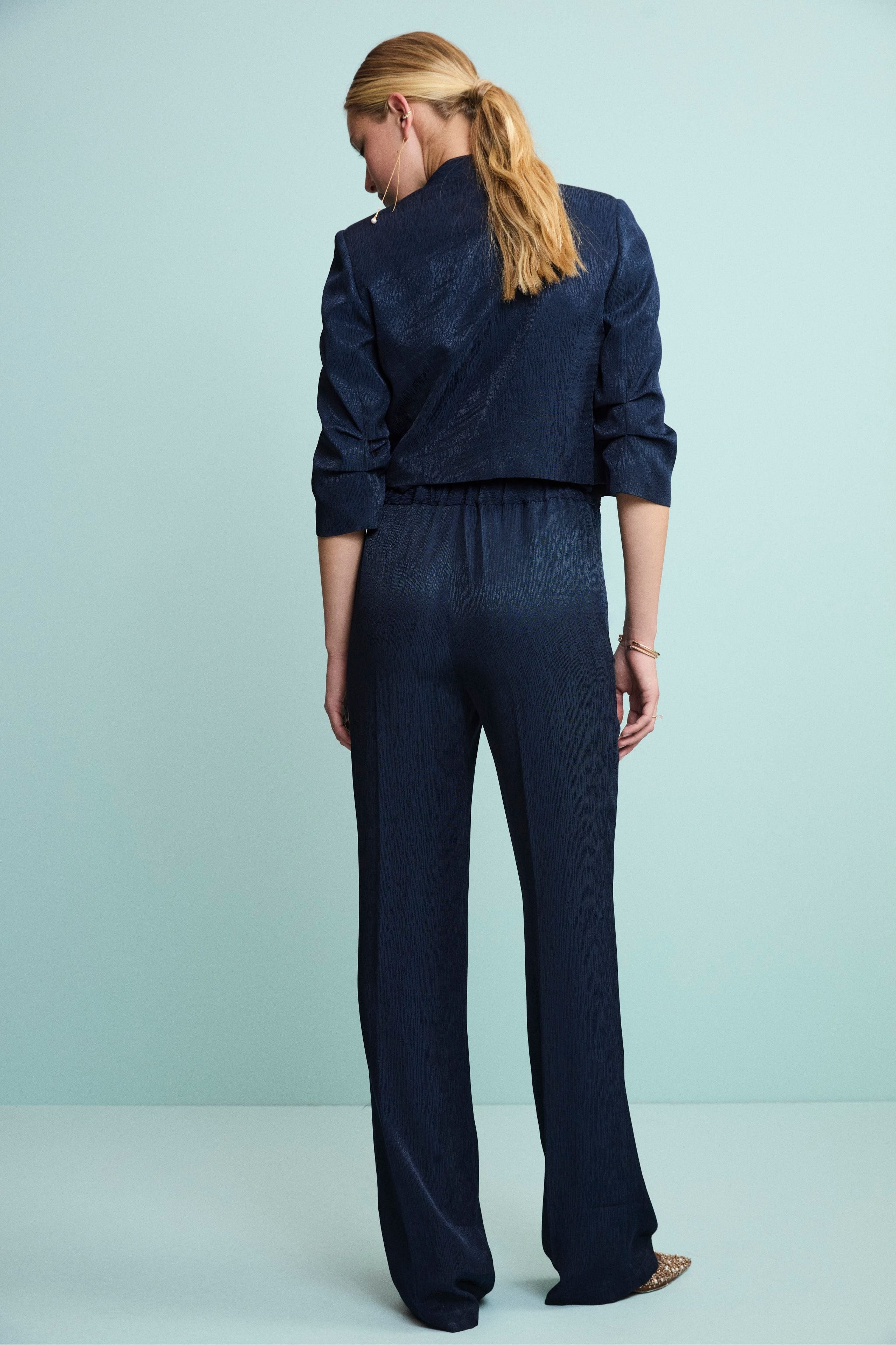 Bolero Jacquard Elegante da Cerimonia - BLU