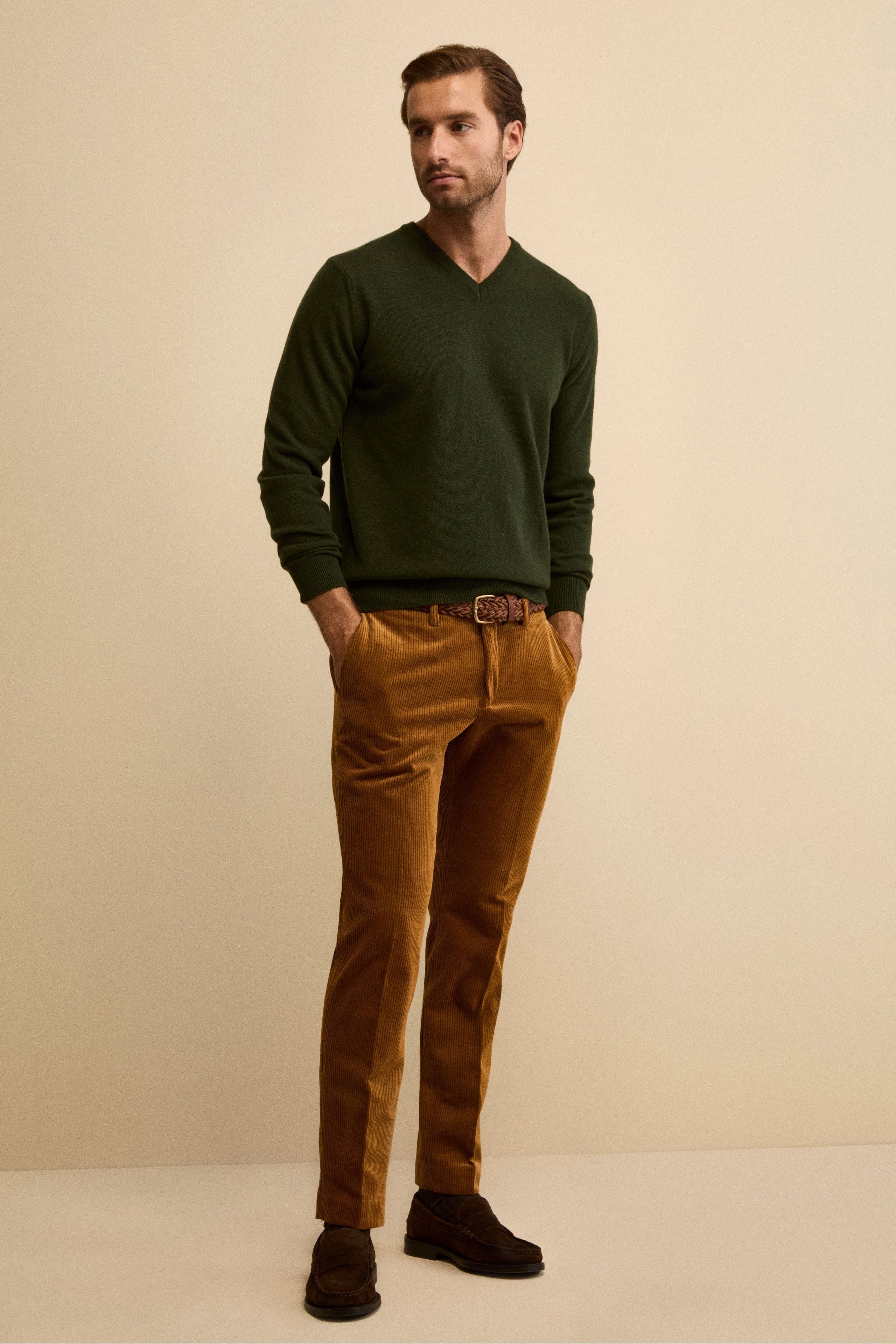 Pantalon Regular Fit en Velours - -