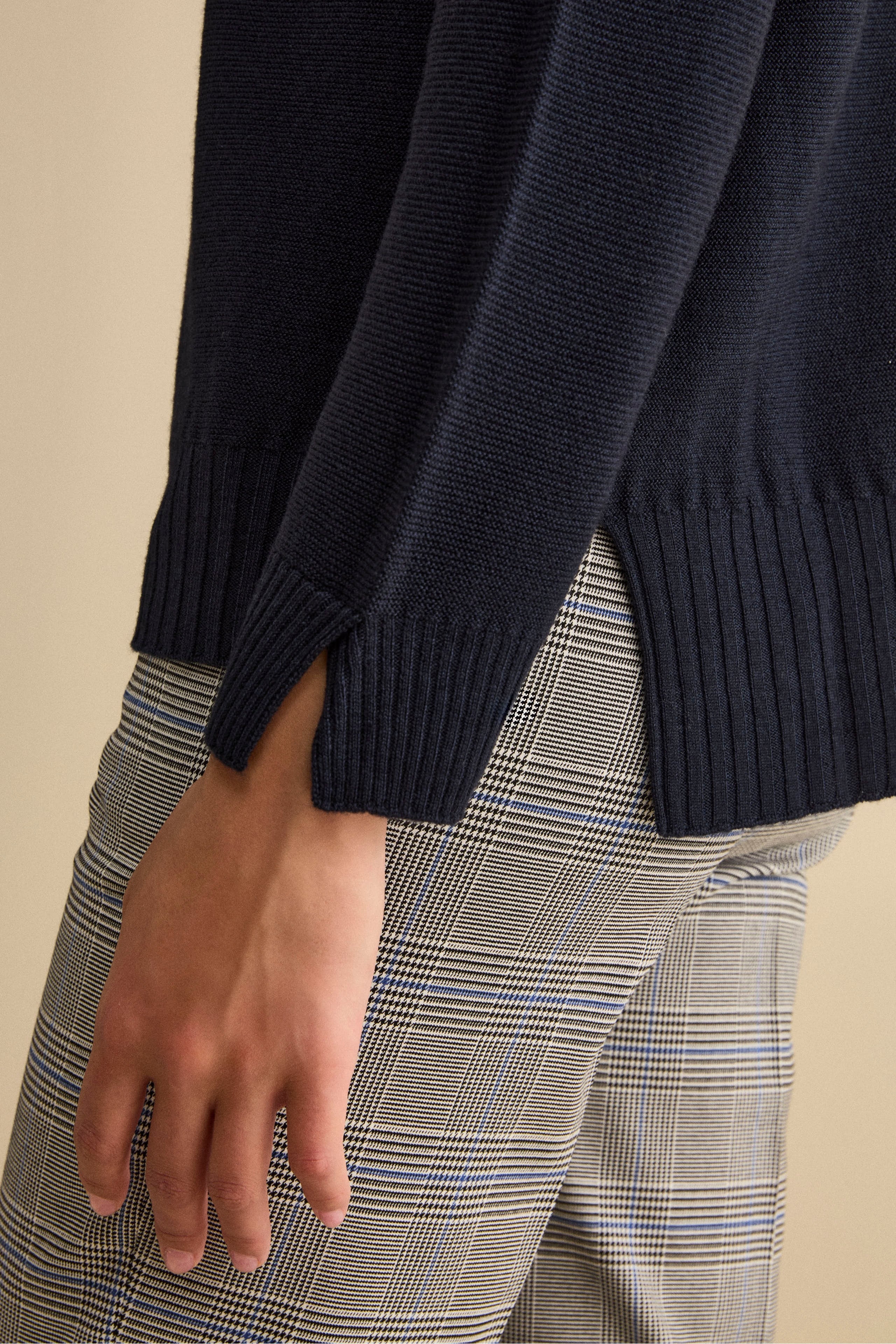 Pull Oversize à Col V en Laine Mérinos - BLEU