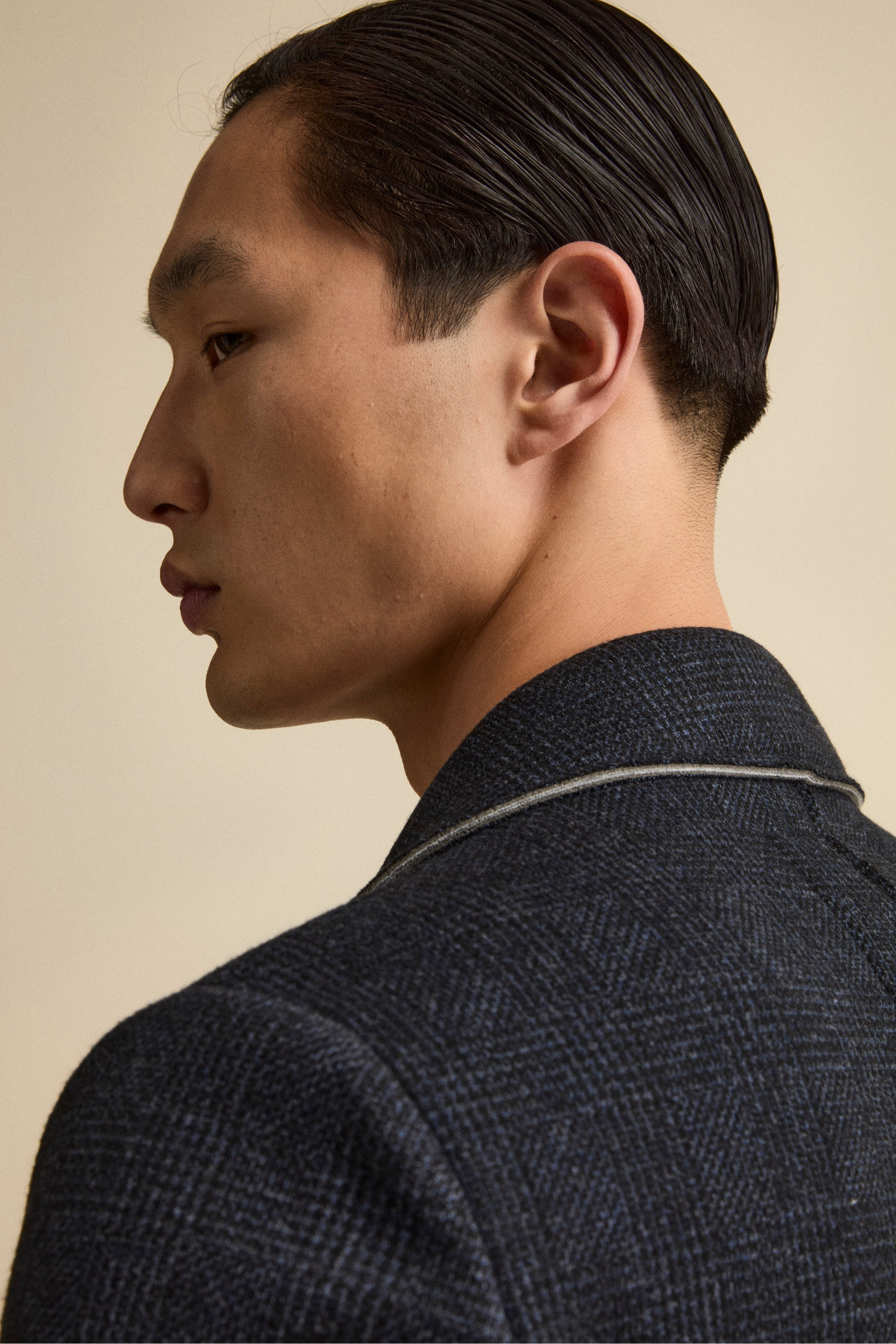 Raw-Cut Midi Patterned Coat - P-Poule Blue