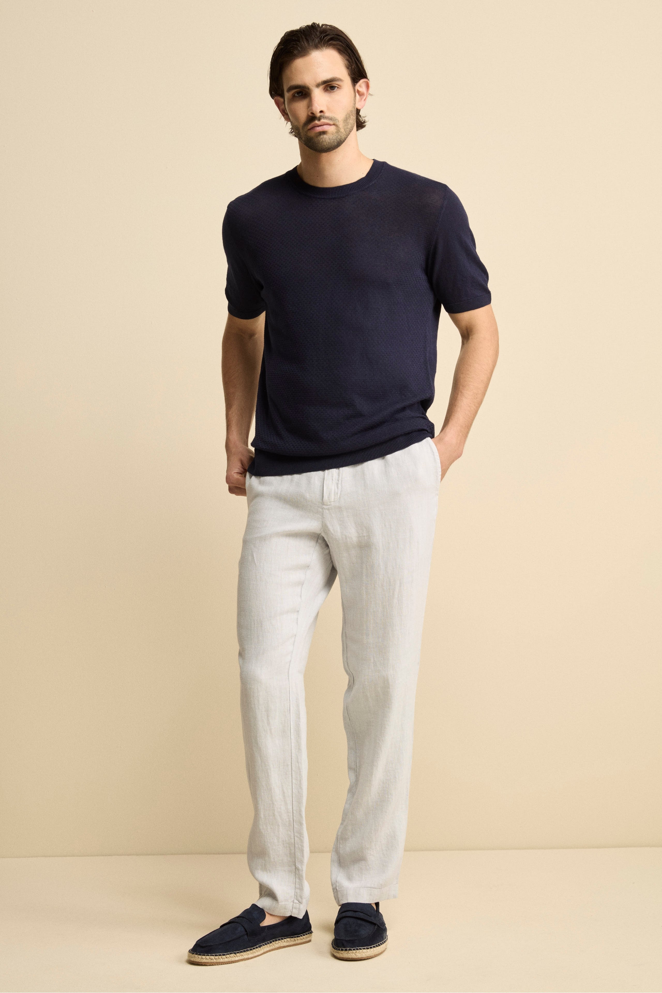 Pantalone Morbido in Lino - GHIACCIO