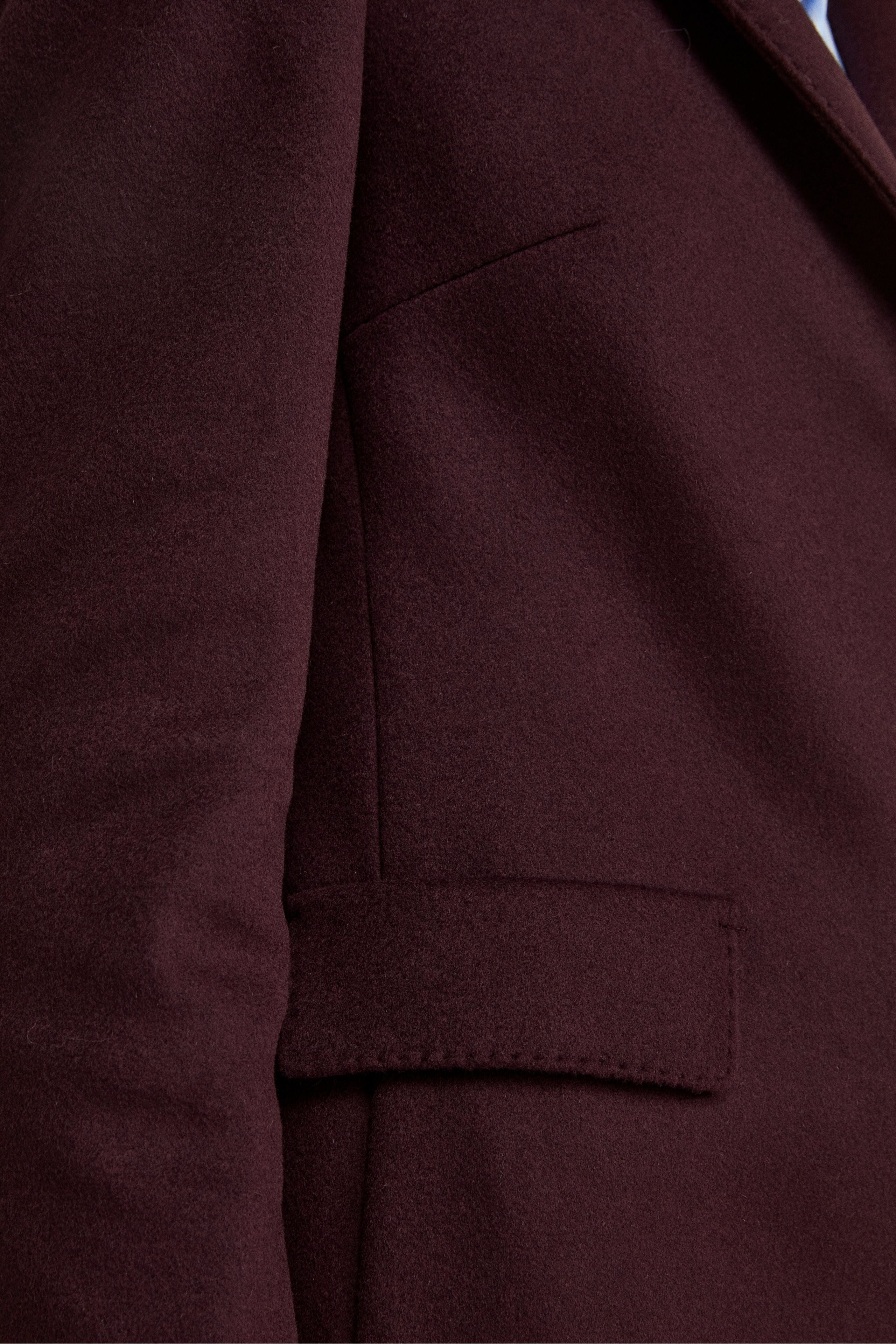 Fitted Midi Coat in Wool and Cashmere Blend - VIOLET