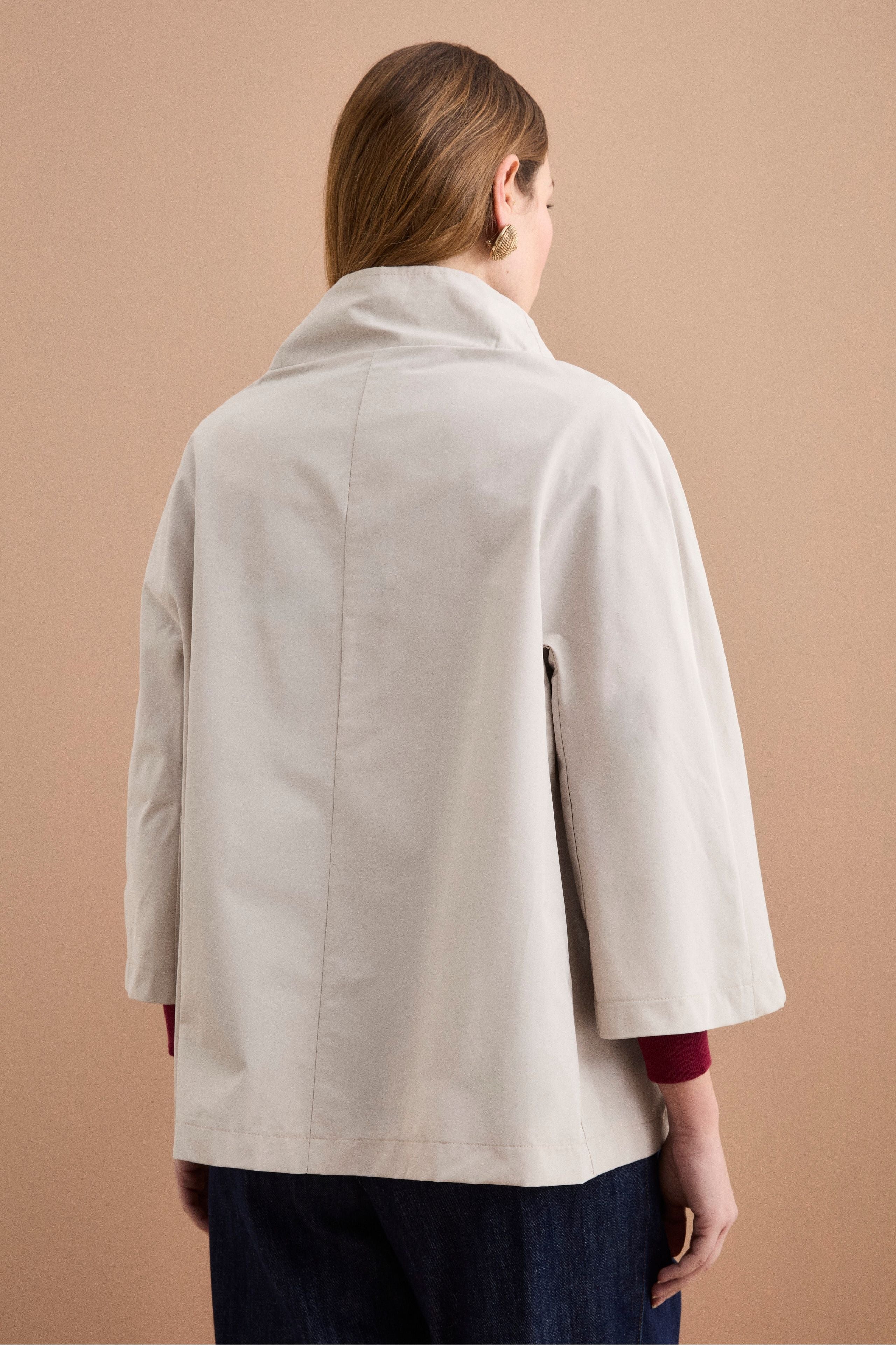 Cappa Over Sfoderata in Misto Cotone - SABBIA