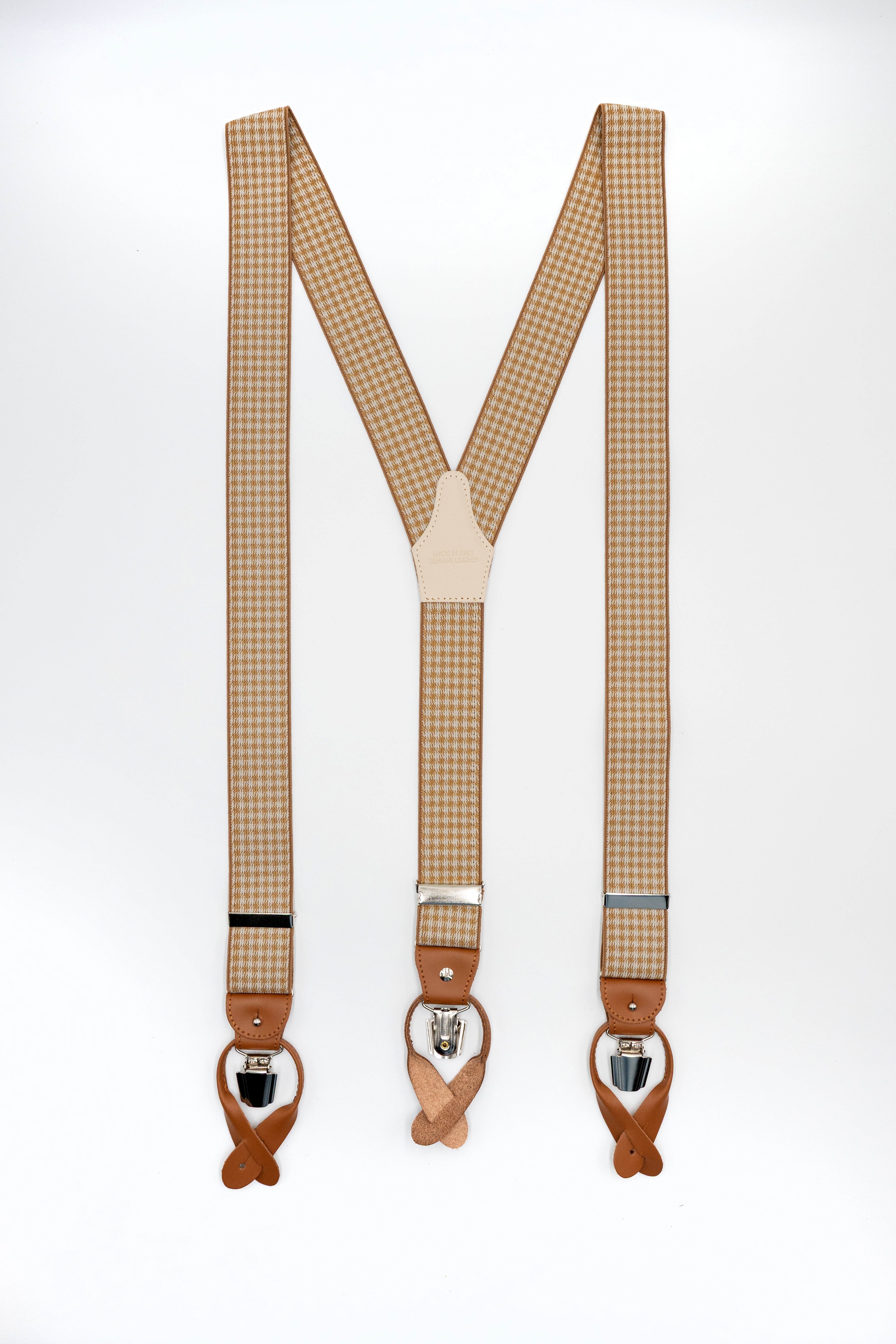 Bretelle Fantasia con Clip e Asole in Pelle - FANT. NATURALE