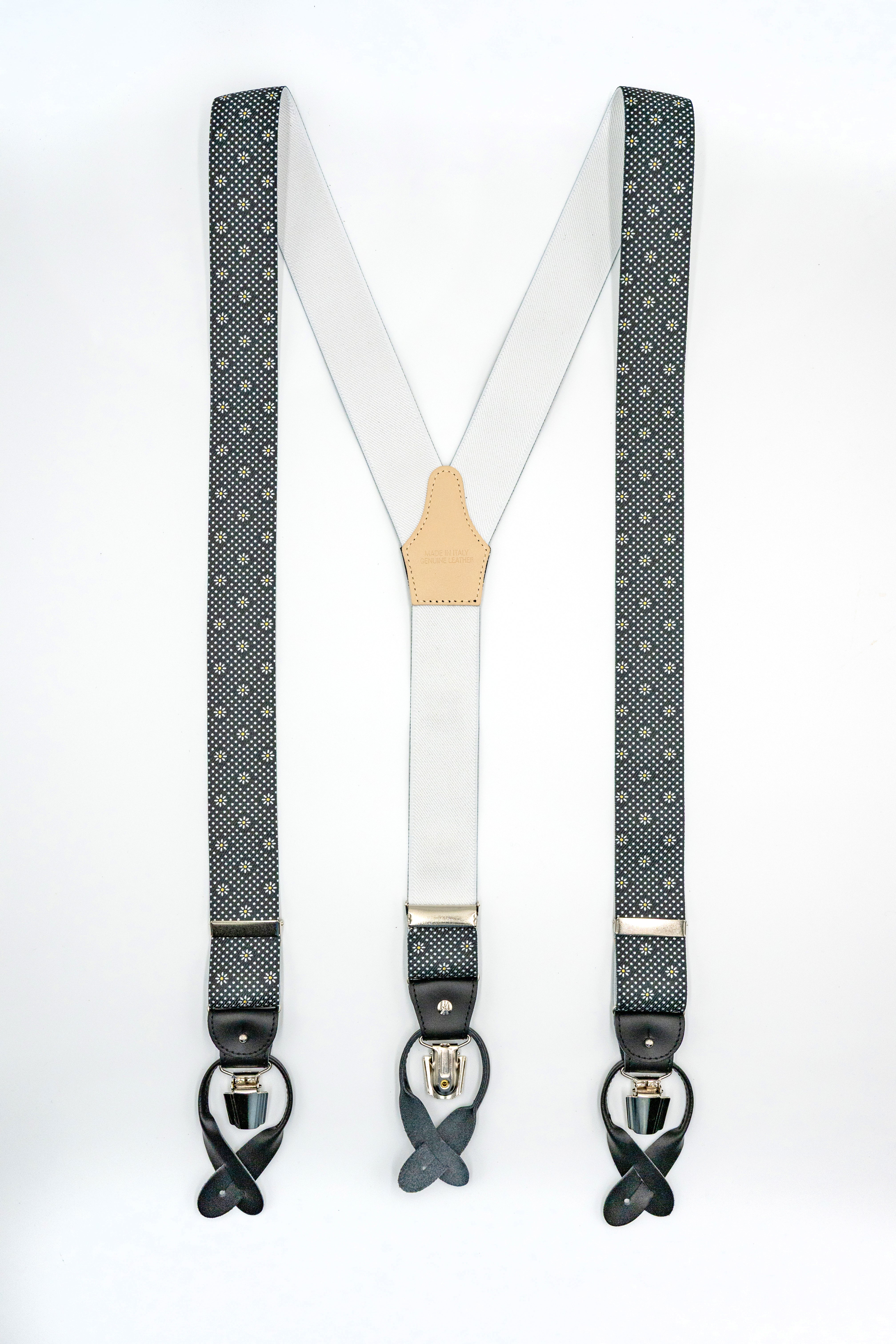 Bretelle con Clip e Asole in Pelle - FANT. BLU