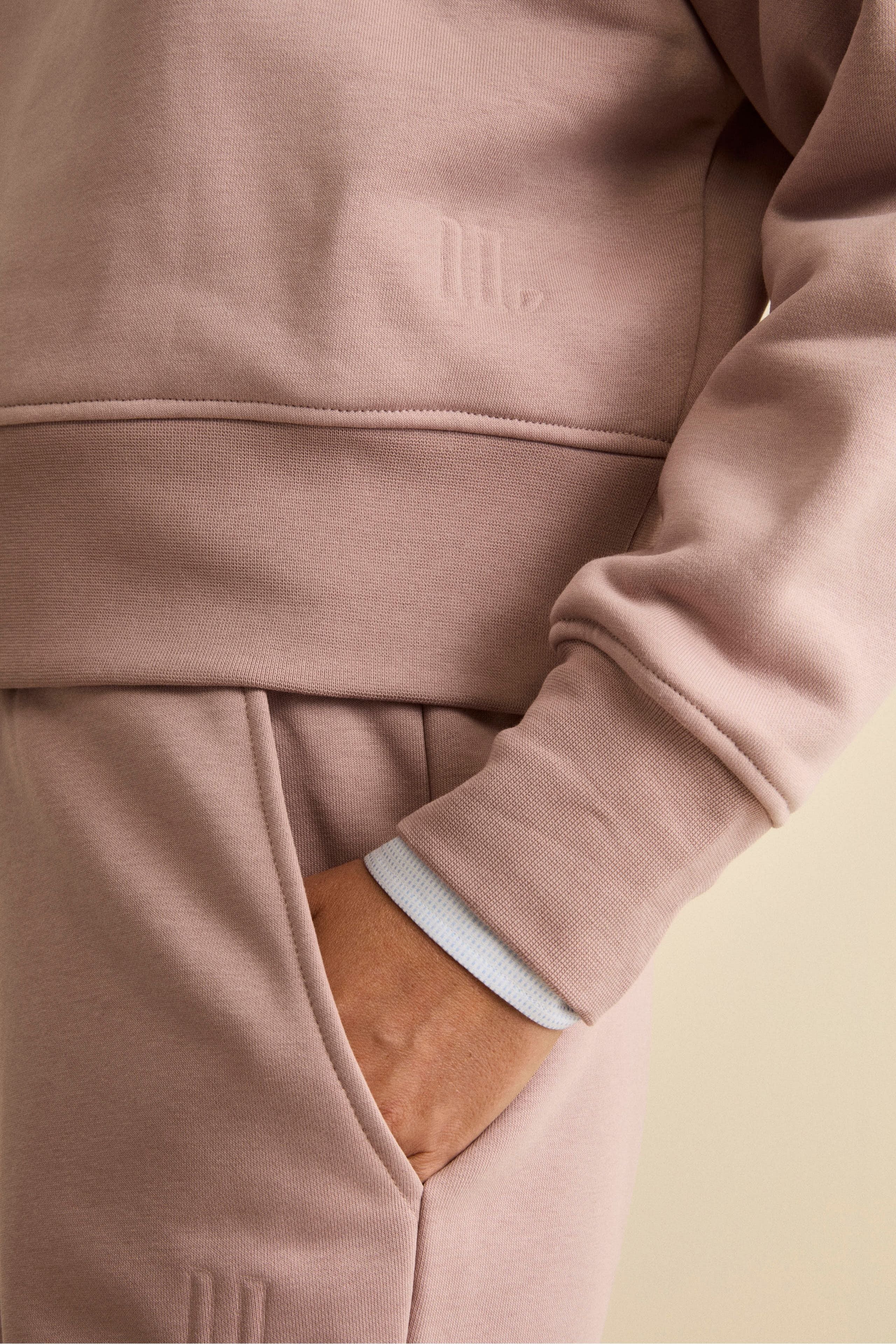 Oversize-Sweatshirt mit Rundhals aus Baumwolle - Altrosa