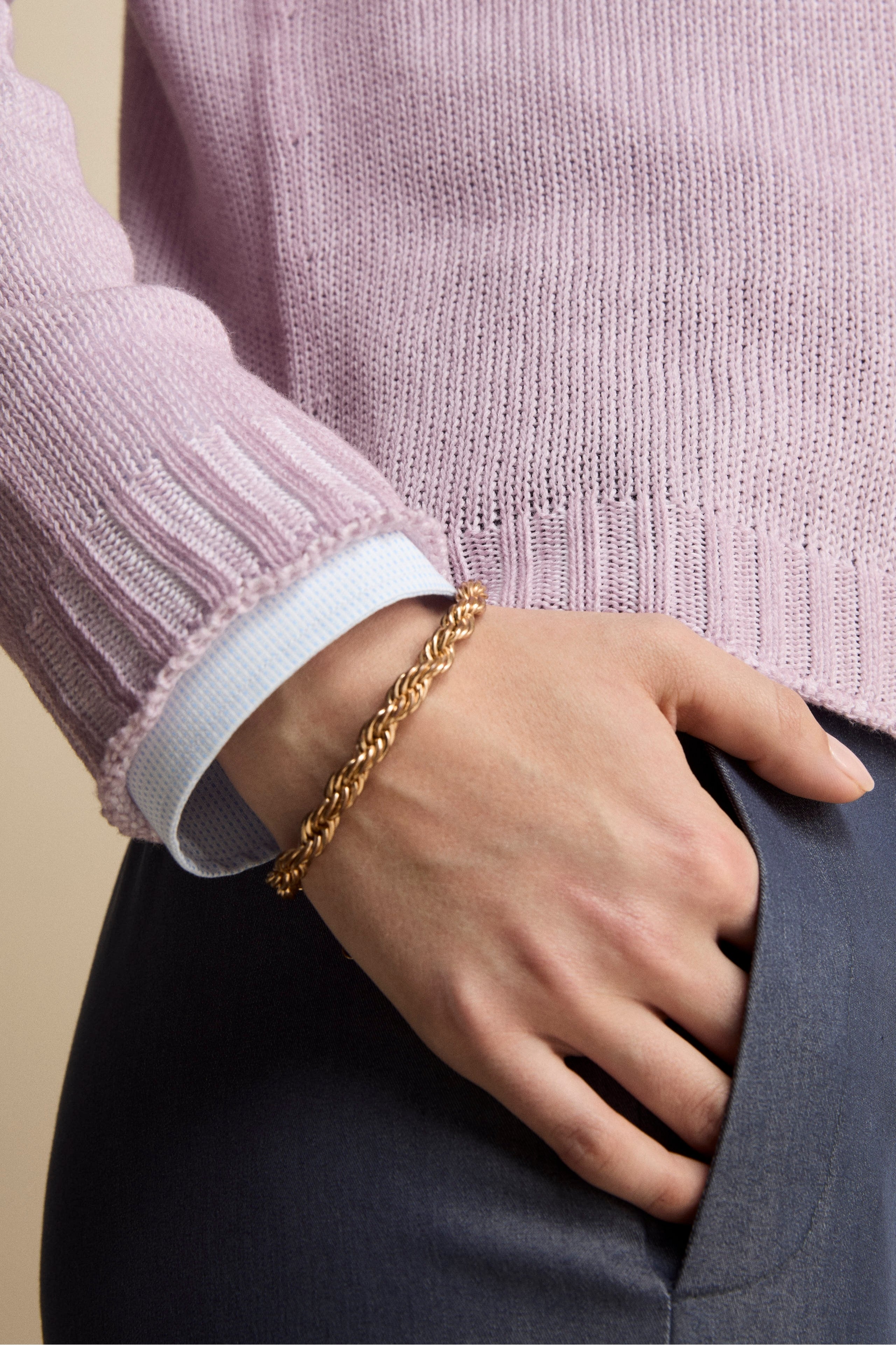 Maglia Morbida Scollo a V in Cotone - LILLA