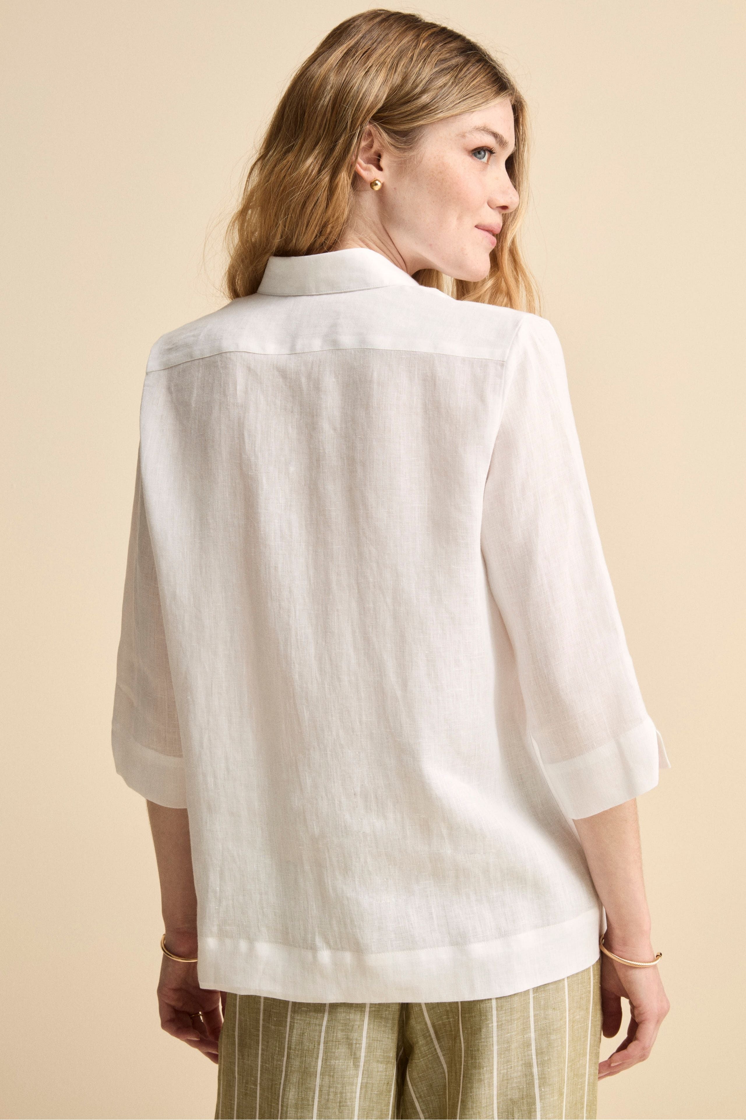 Camicia Boxy in Lino - BIANCO