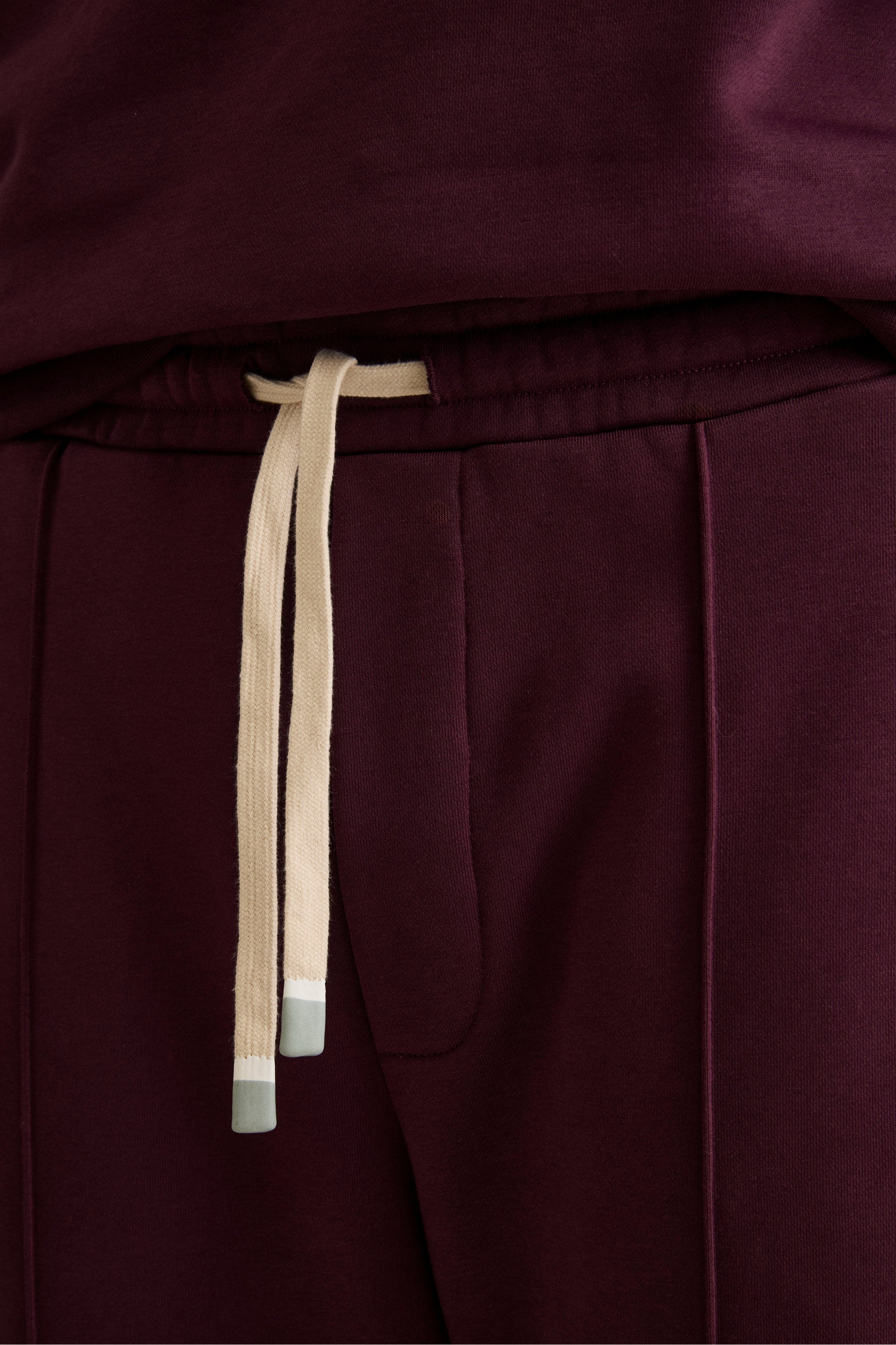 Wide-Leg Sport Trousers - Wine red